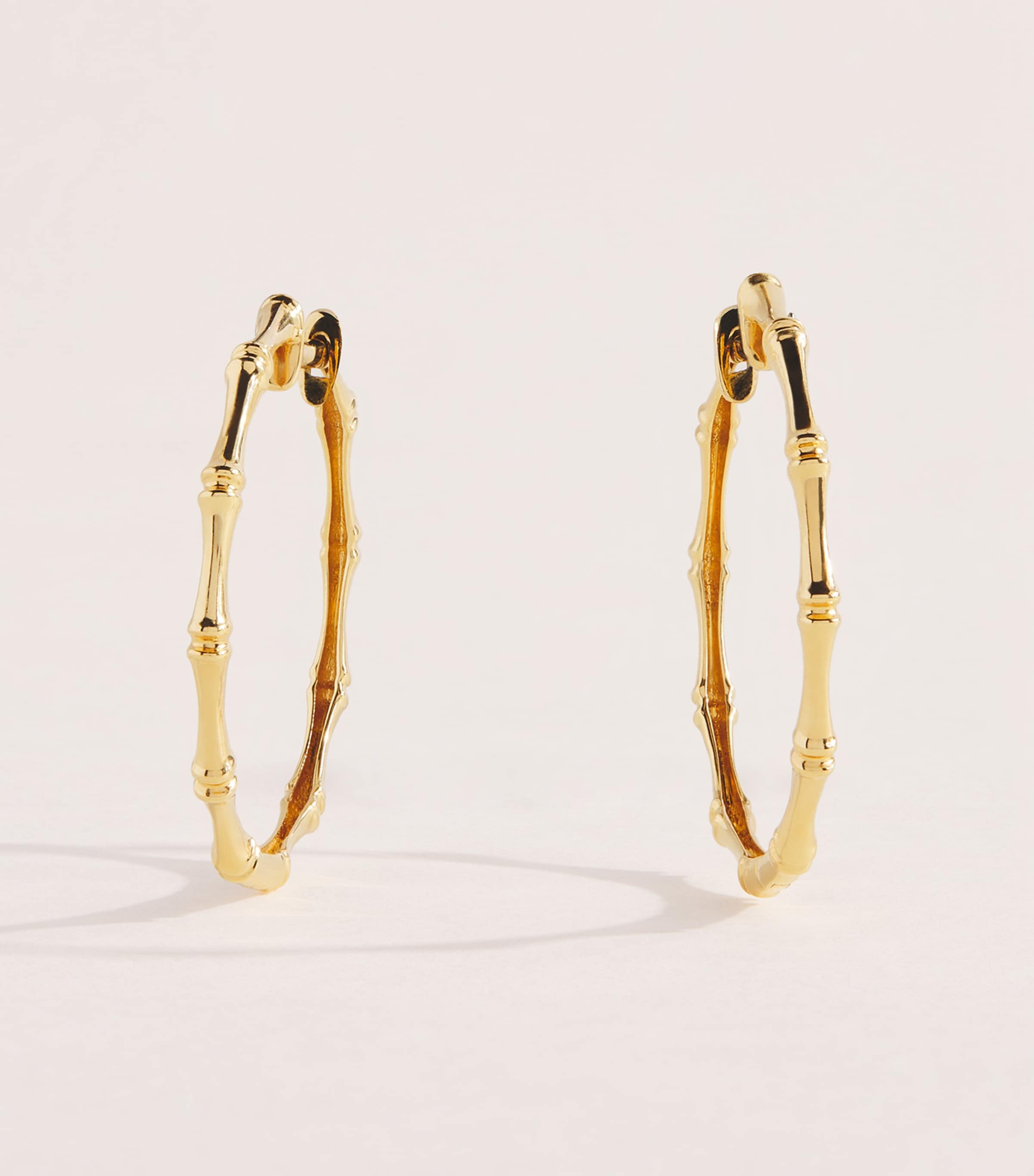 Rosa de la Cruz Yellow Gold Bamboo Hoop Earrings Yellow Gold