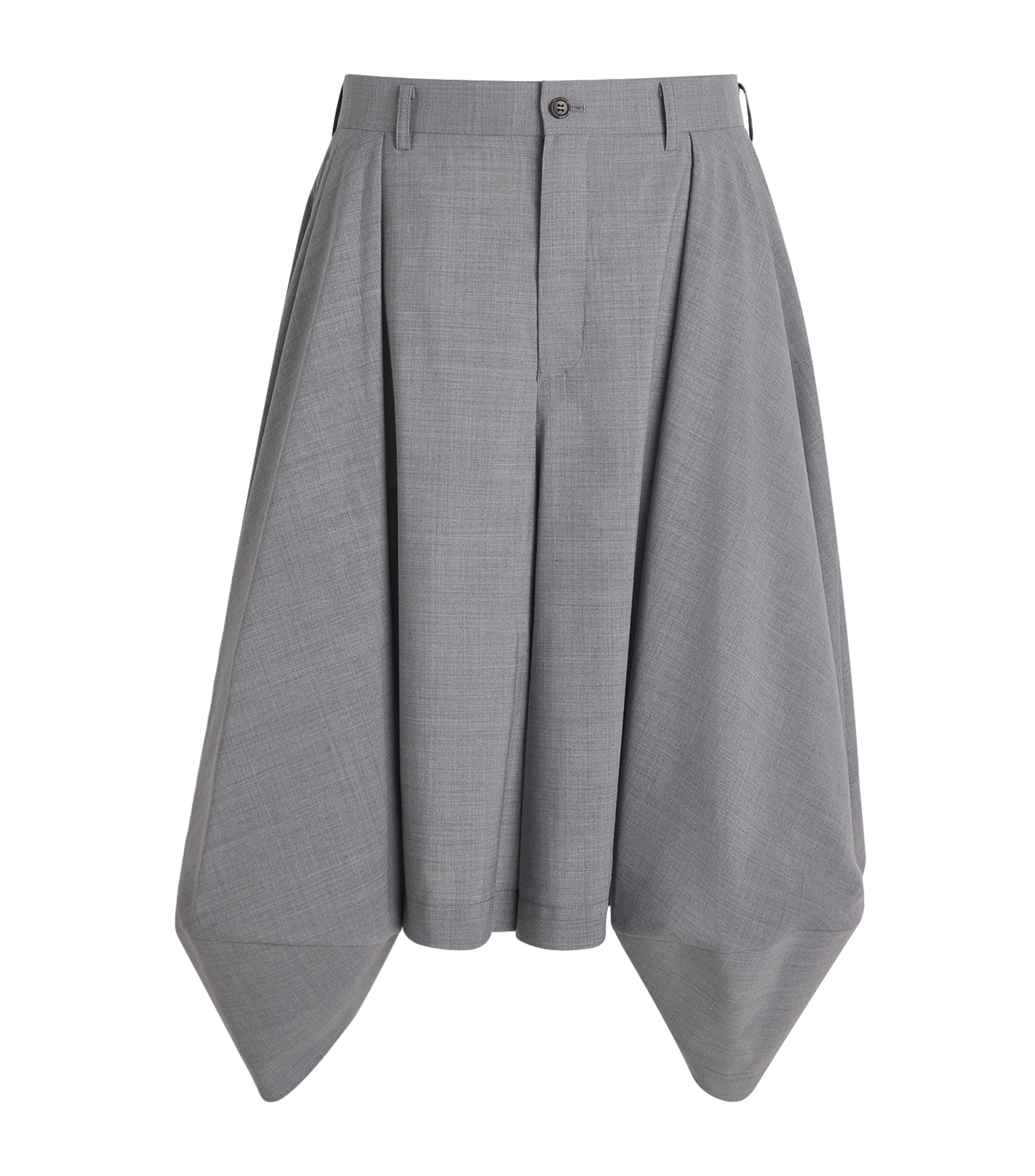 Wool-Blend Pleated Chino Shorts
