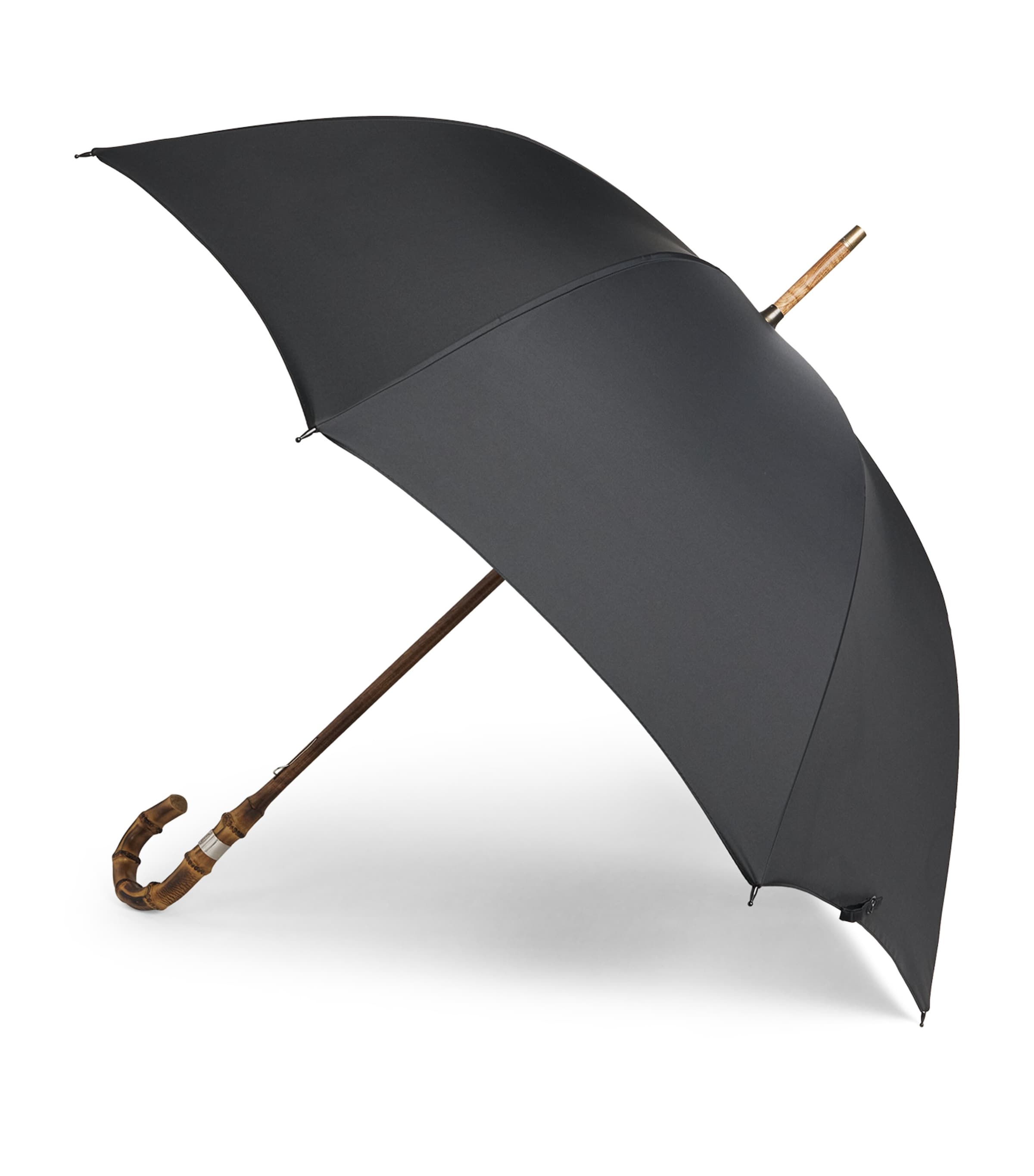 Swaine Whangee Bamboo Singin' in the Rain Umbrella Black