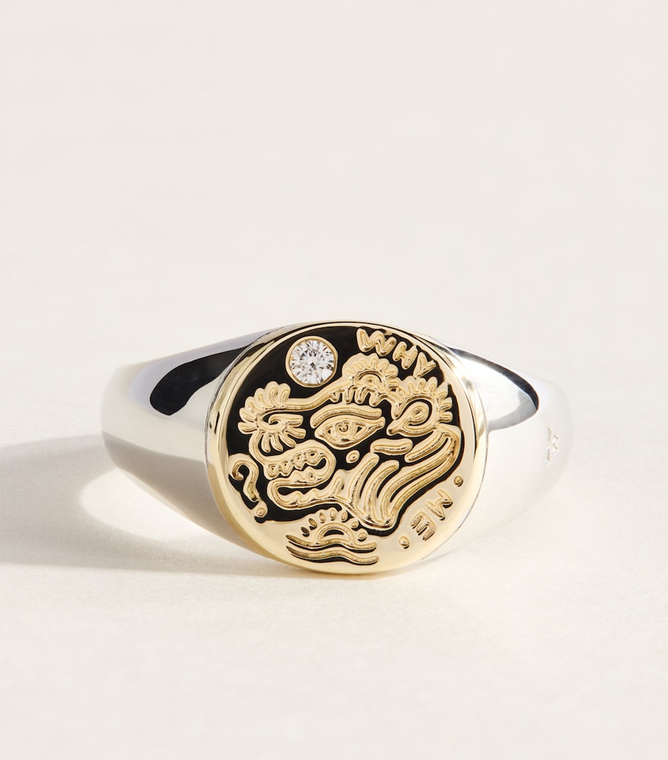 Tom Wood Sterling Silver, Yellow Gold and Diamond Why Me Ring Duo Gold &