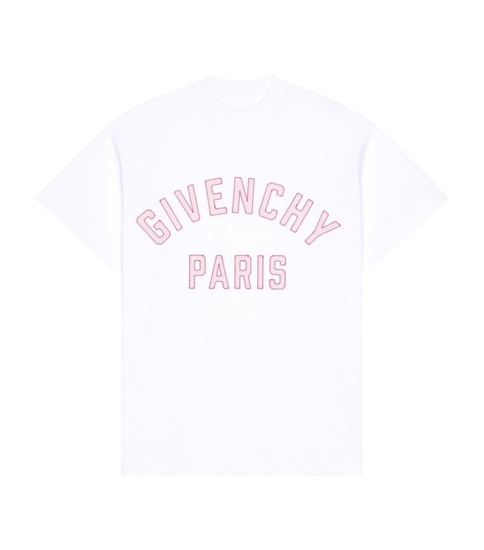 Givenchy Womens Cotton Embroidered Logo T-Shirt
