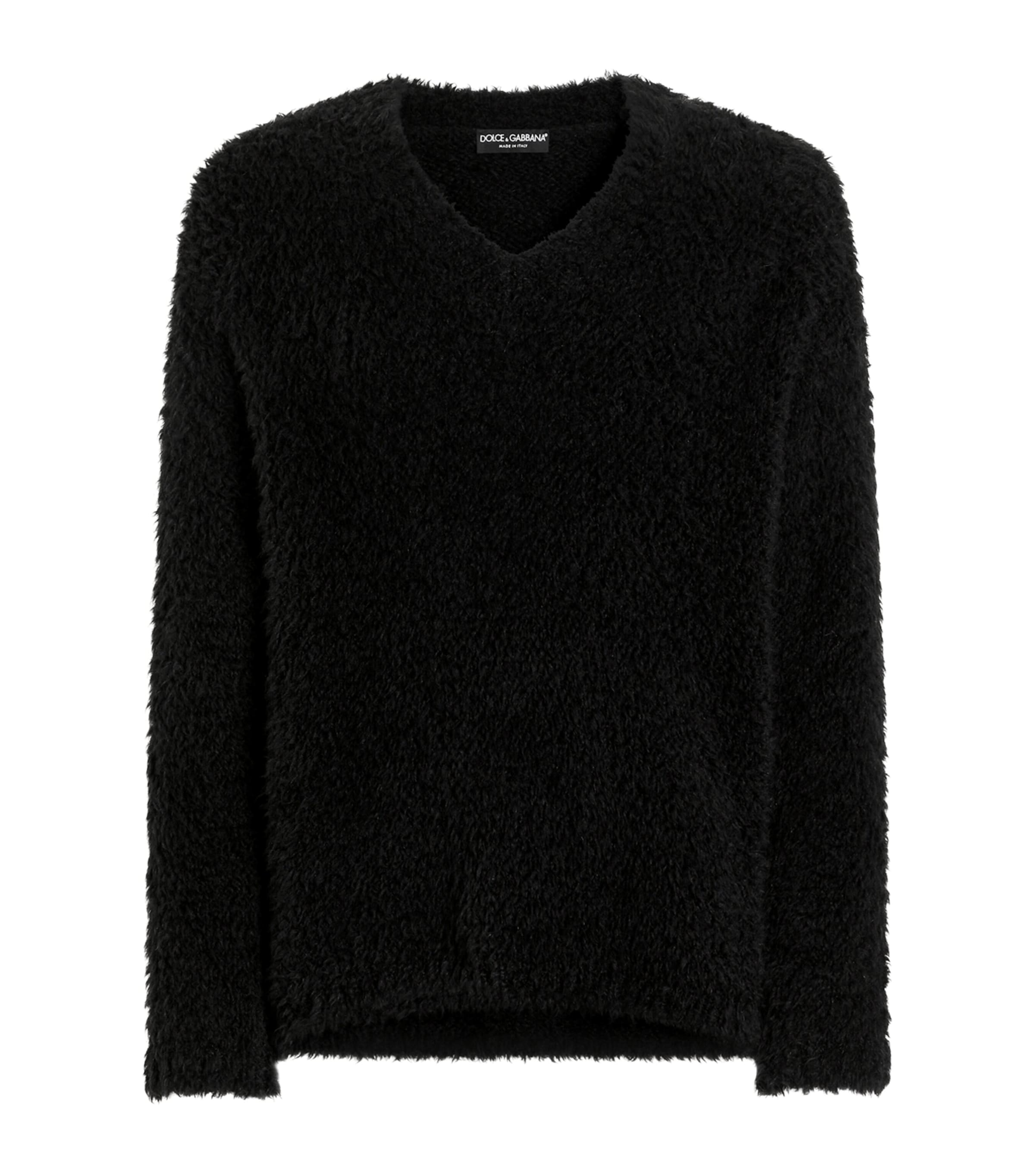 Dolce&Gabbana Mens V-Neck Sweater Black