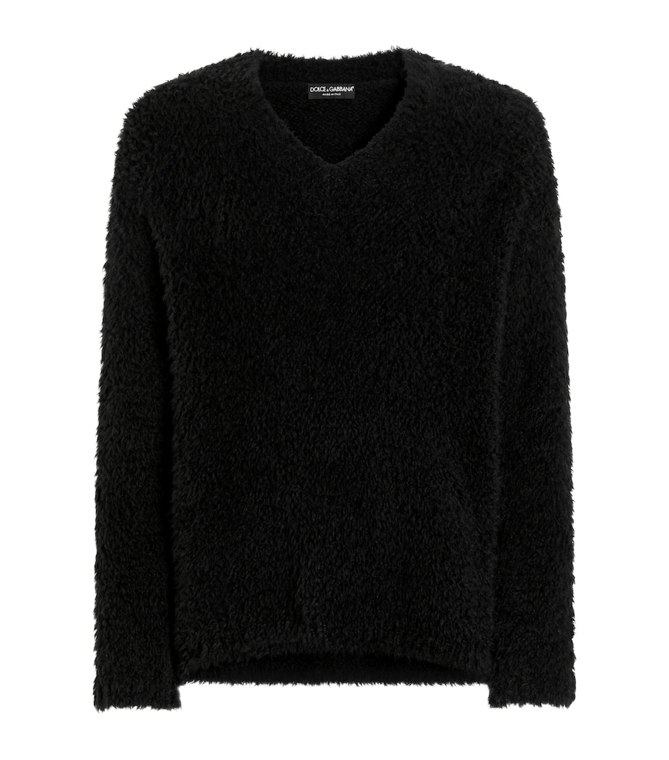 Dolce&Gabbana Mens V-Neck Sweater Black