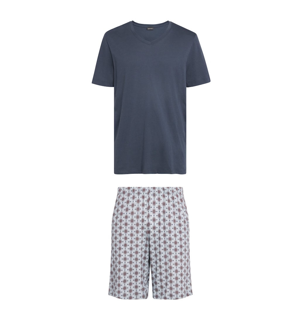 Hanro Mens Cotton Day & Night Pyjama Set Celestial