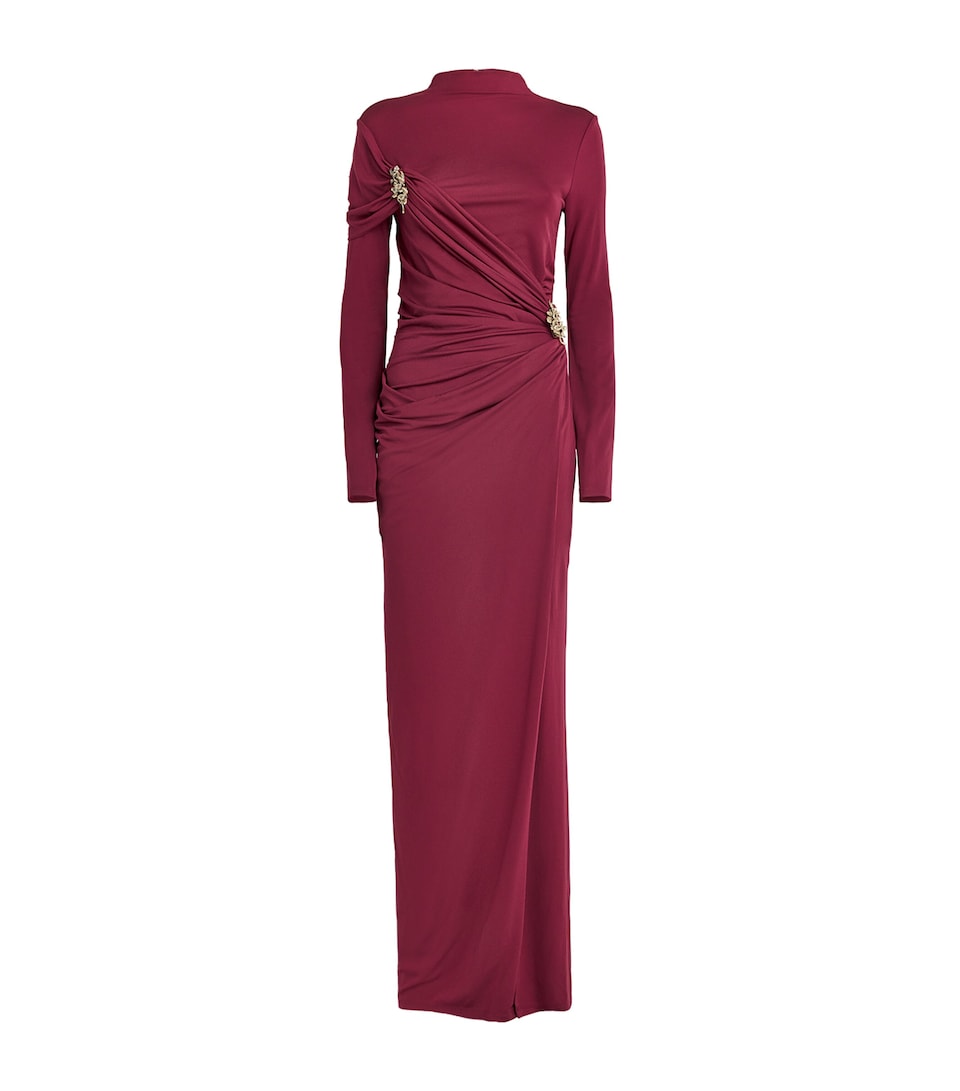Draped Embellished Izadora Maxi Dress