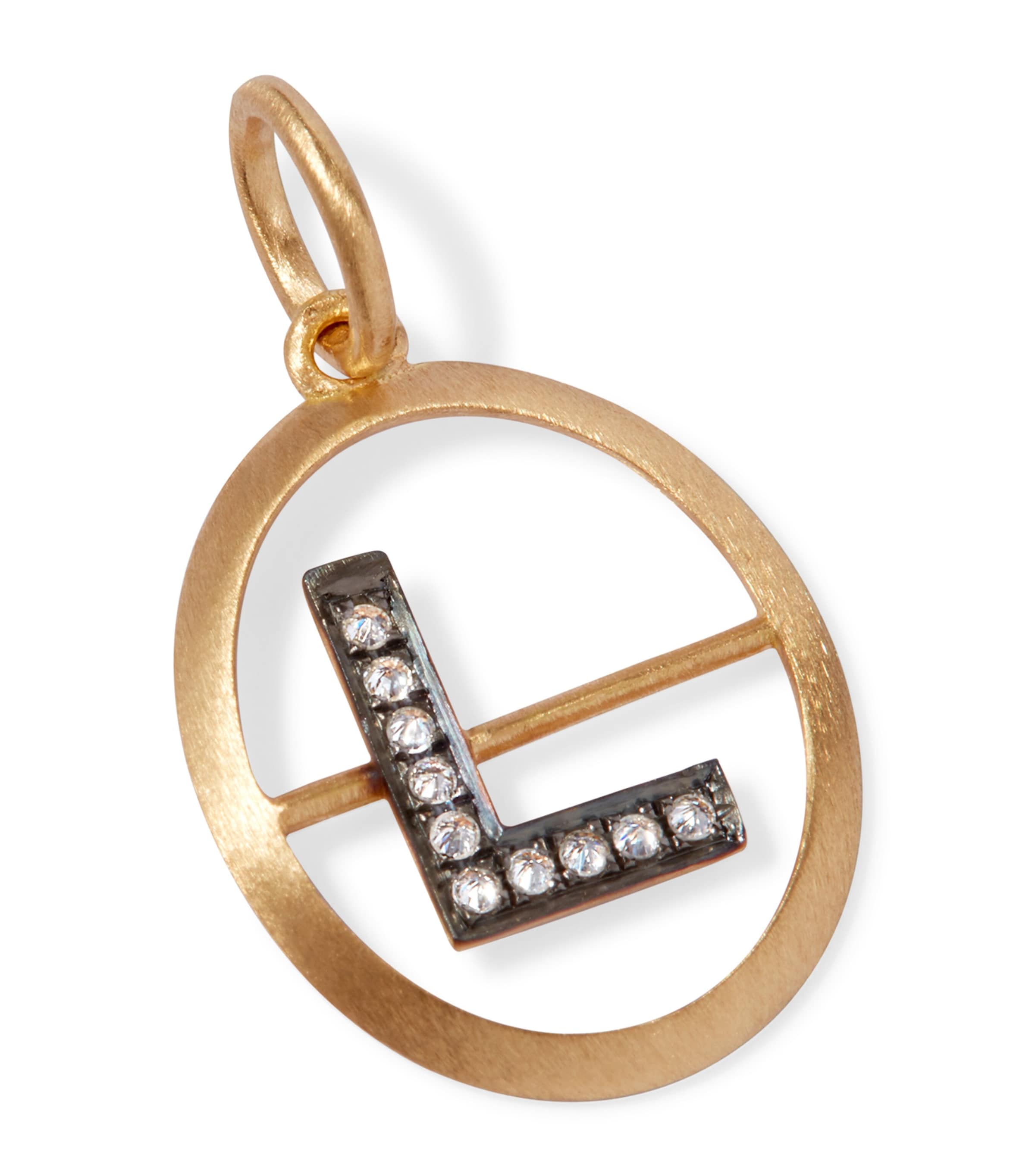 Yellow Gold and Diamond L Pendant