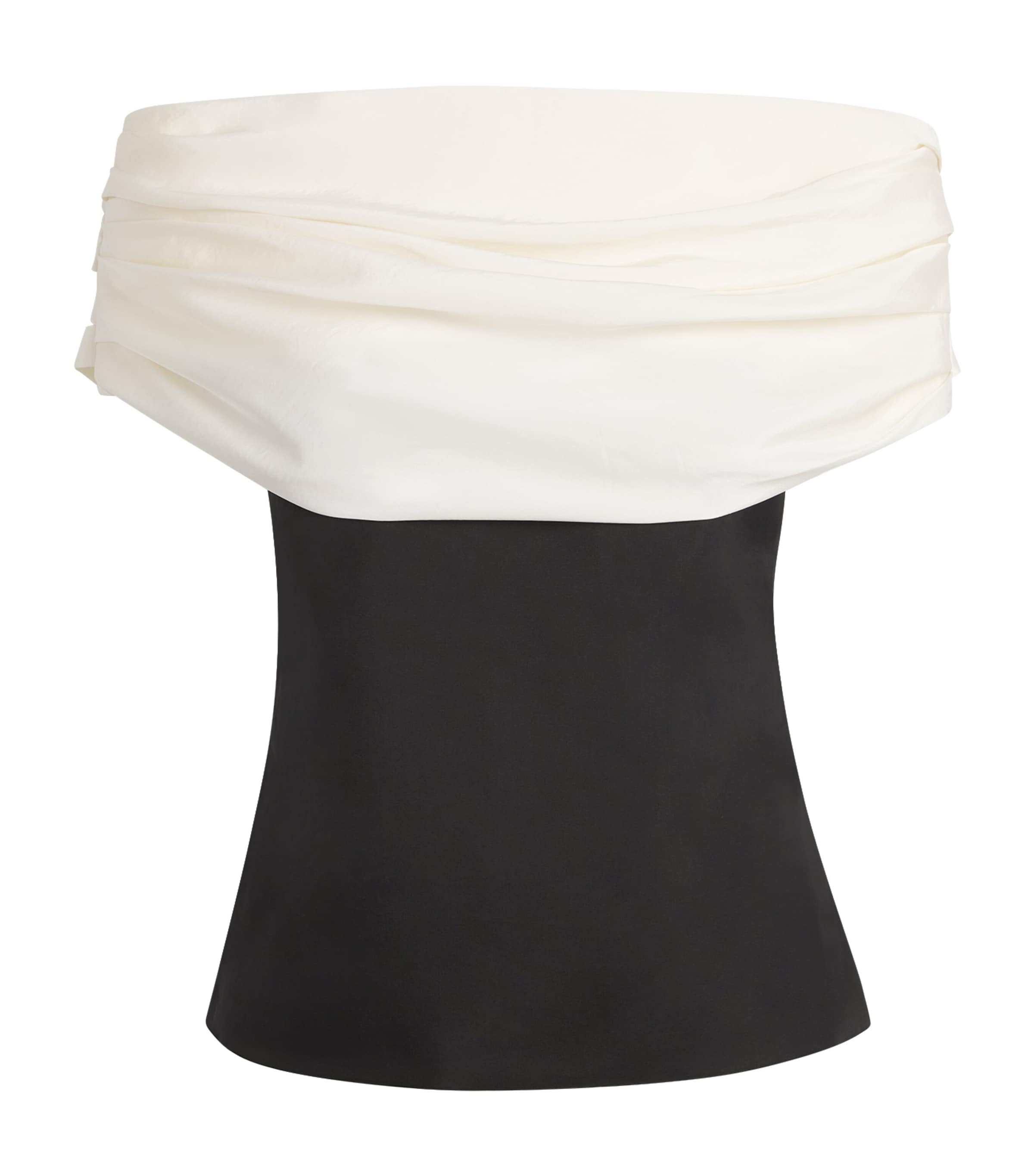 Voranida Womens Silk-Blend Ruched-Detail Vetra Top Black
