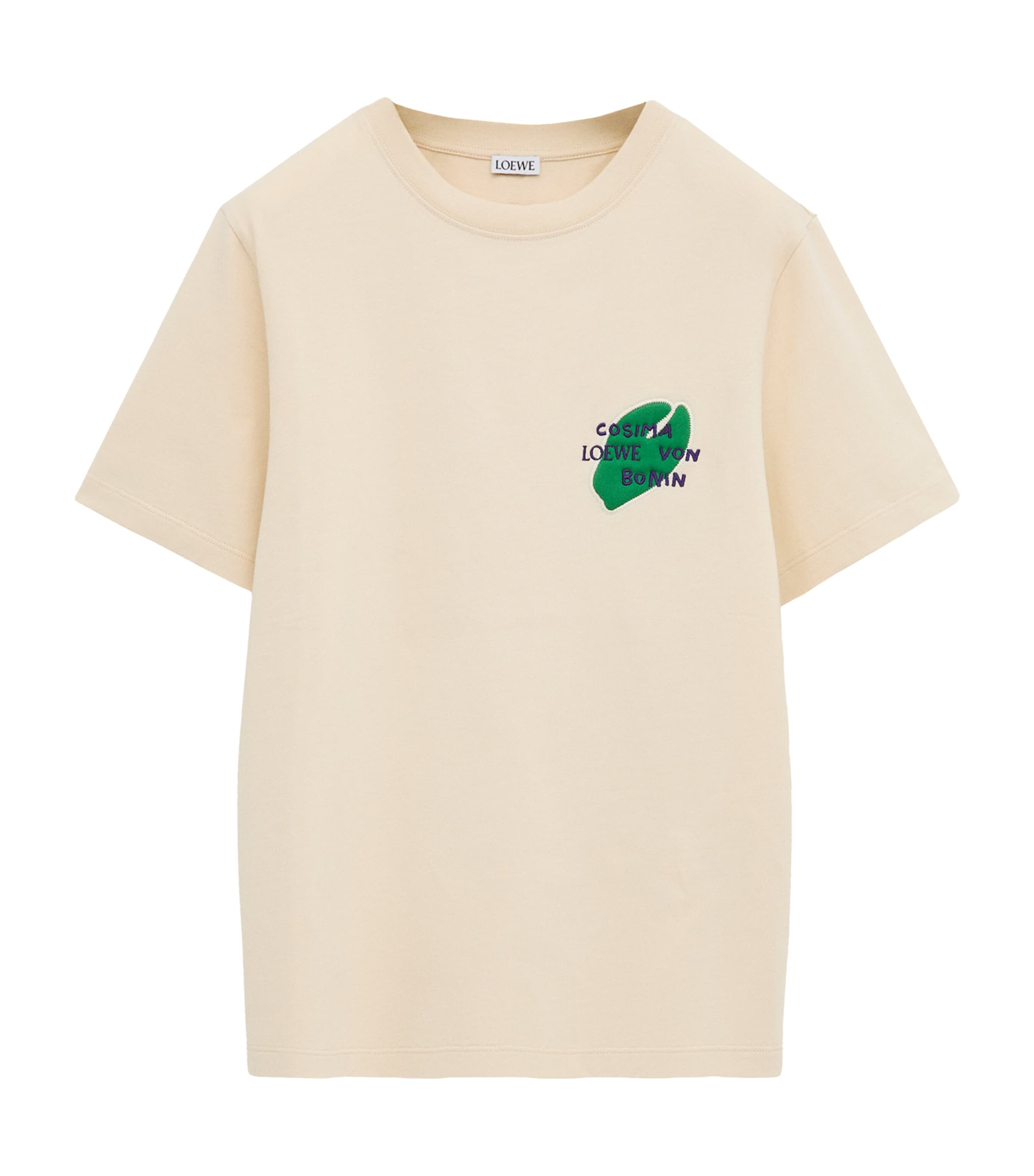 LOEWE Womens x Cosima Von Bonin Cotton Logo T-Shirt Ecru