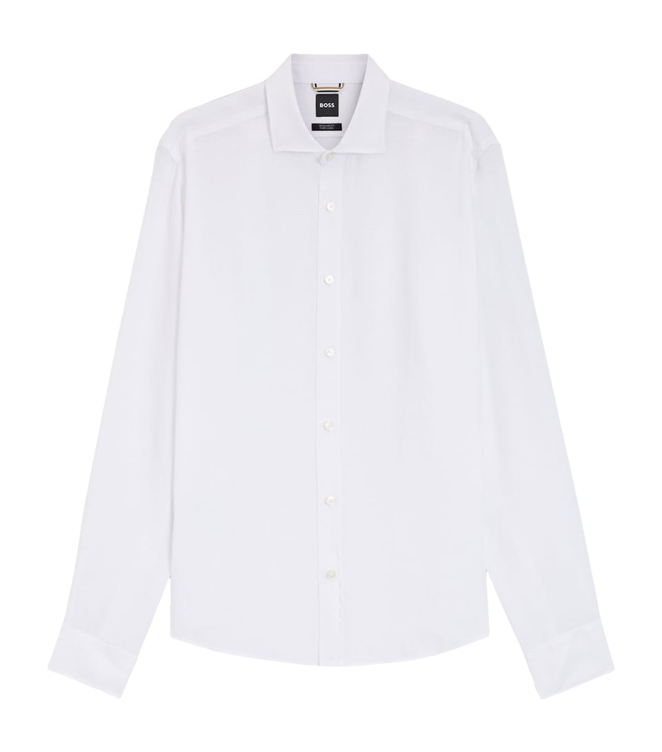 BOSS Mens Linen Regular-Fit Shirt