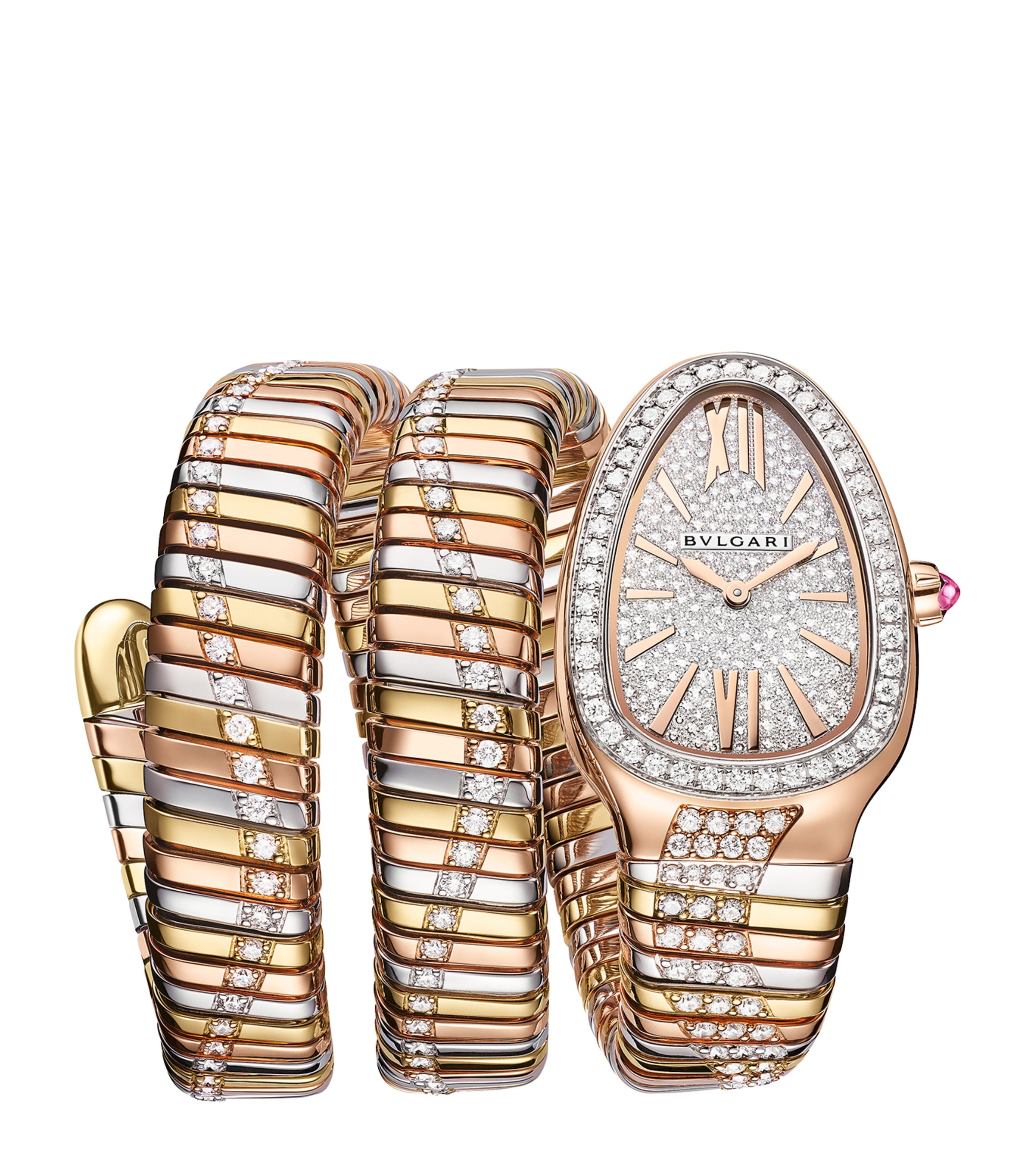 Mixed Gold and Diamond Serpenti Tubogas Infinity Watch 35mm