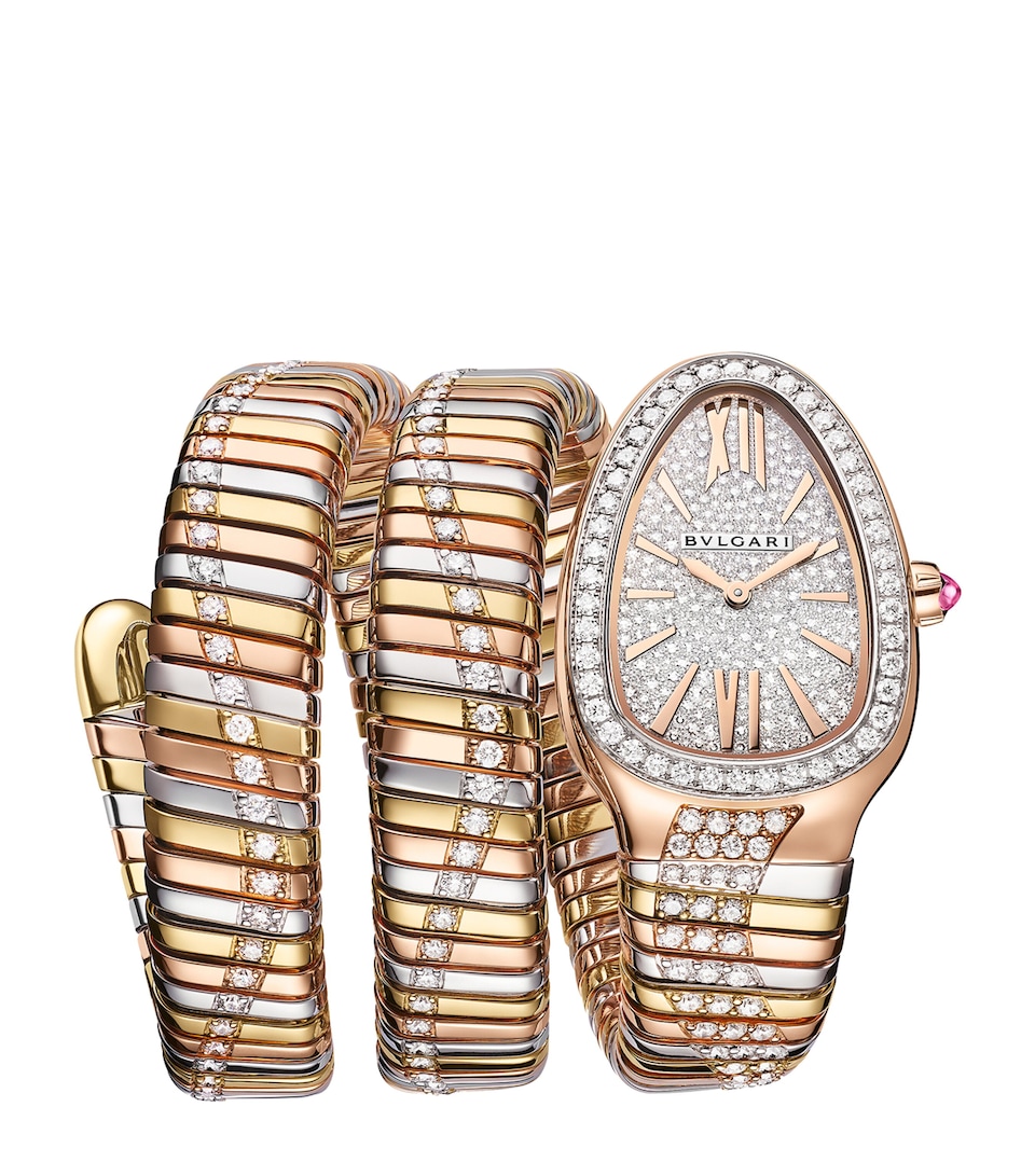 Mixed Gold and Diamond Serpenti Tubogas Infinity Watch 35mm