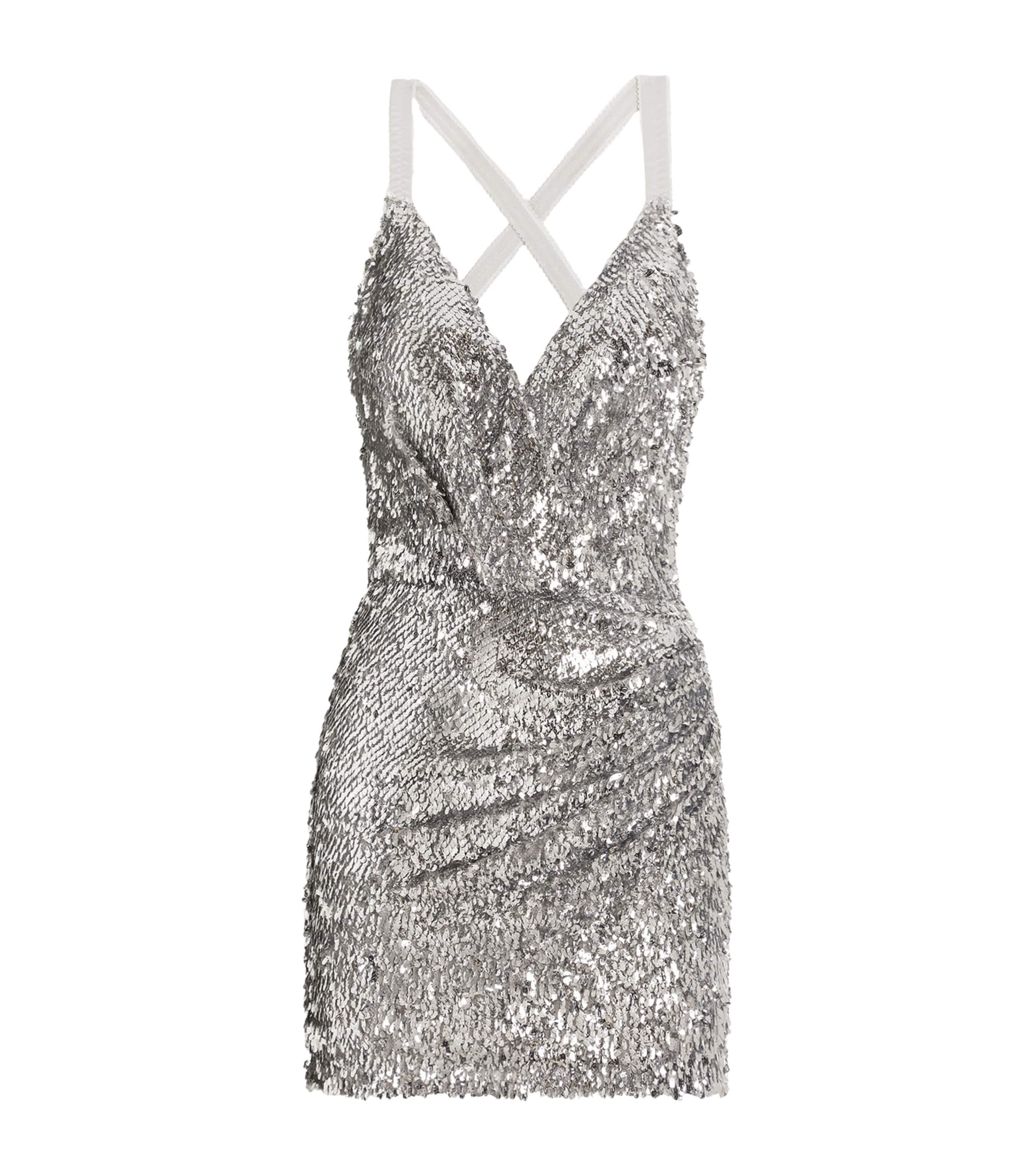Cotton-Blend Sequin Mini Dress