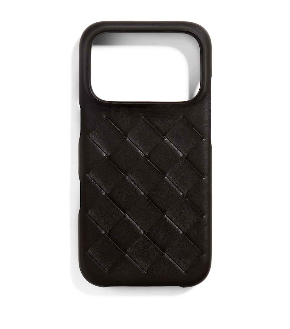 Bottega Veneta Leather Intrecciato iPhone 17 Pro Case