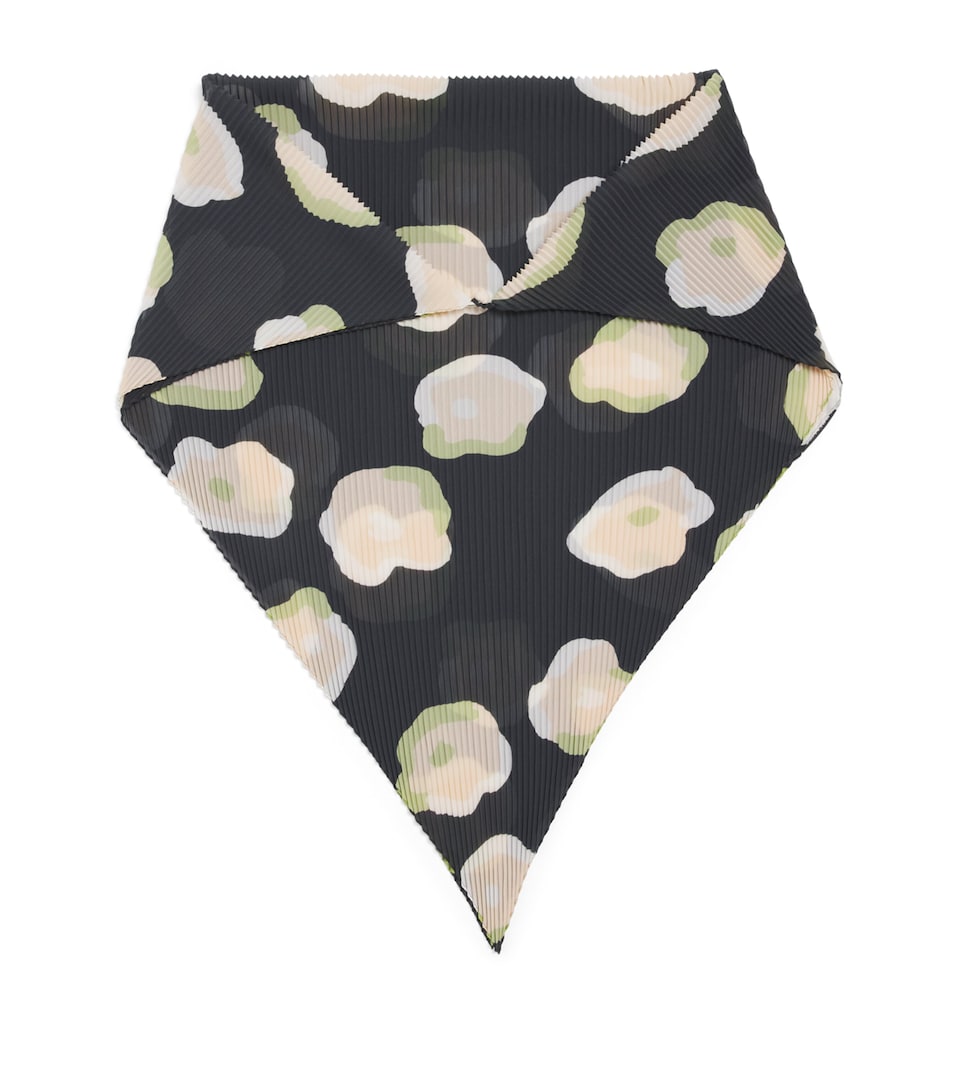 Issey Miyake Floral Verve Pleats Stole Black Hued