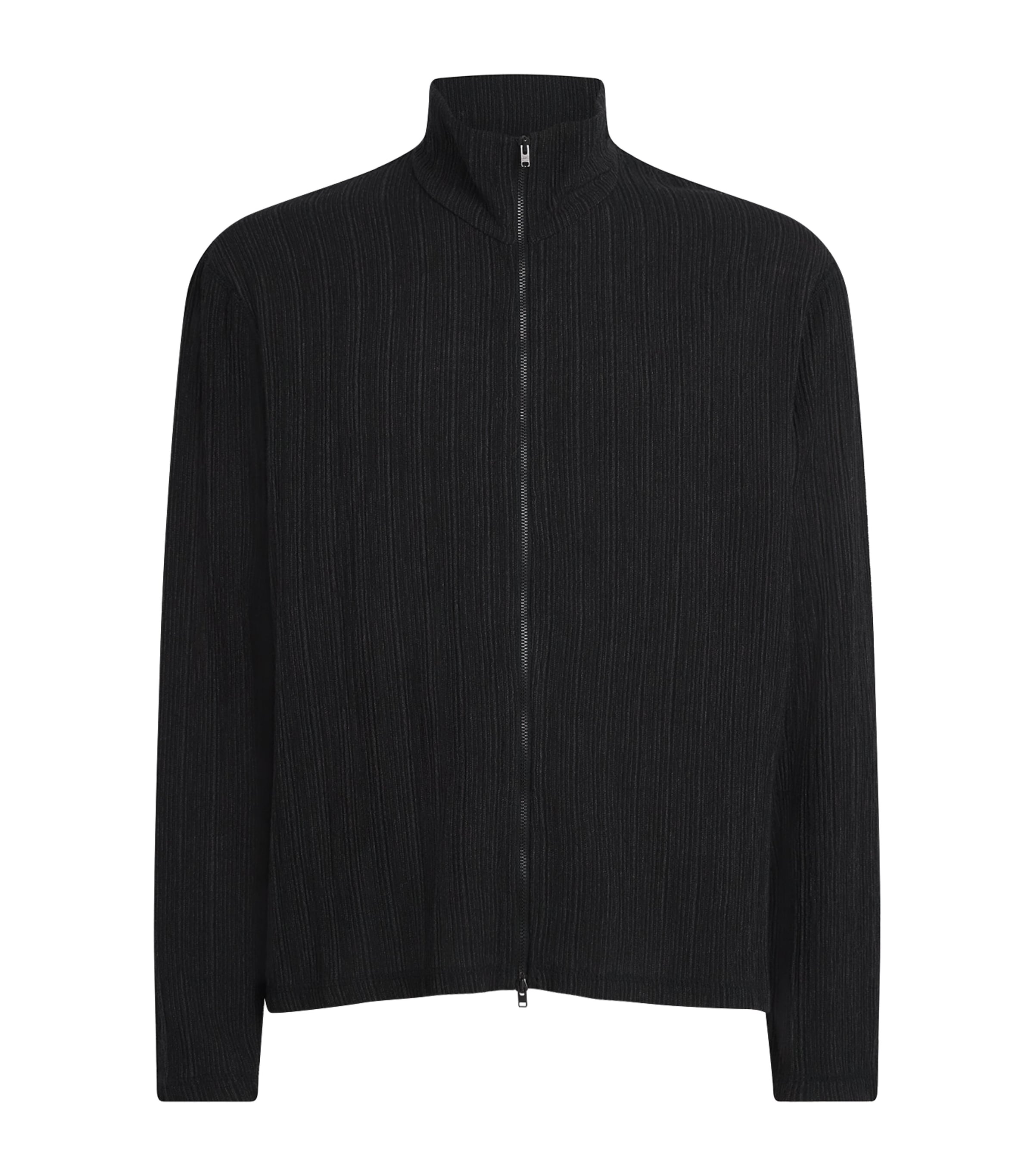 Our Legacy Mens Shrunken Full-Zip Cardigan Obsidian Wool Ridge