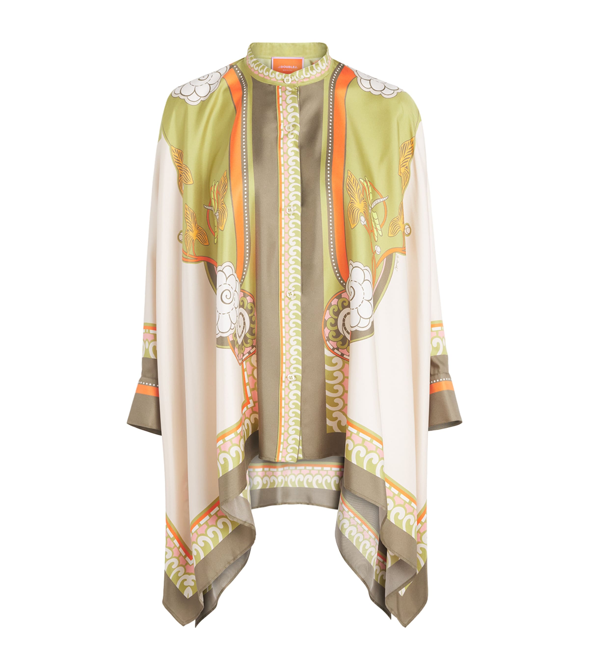 La Doublej Womens Silk Printed Foulard Shirt Ambrosia Placee