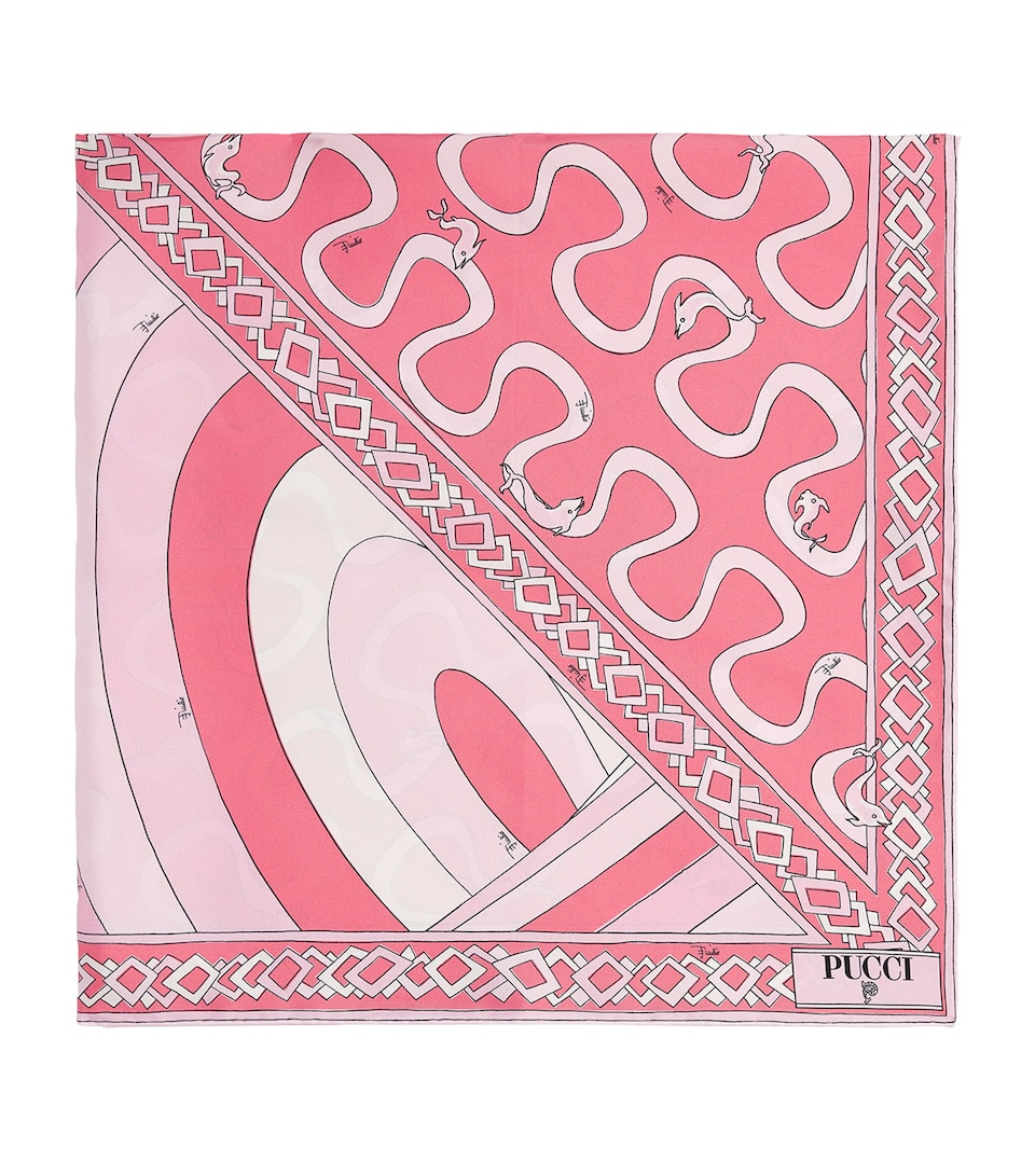 PUCCI Silk Printed Scarf Pink