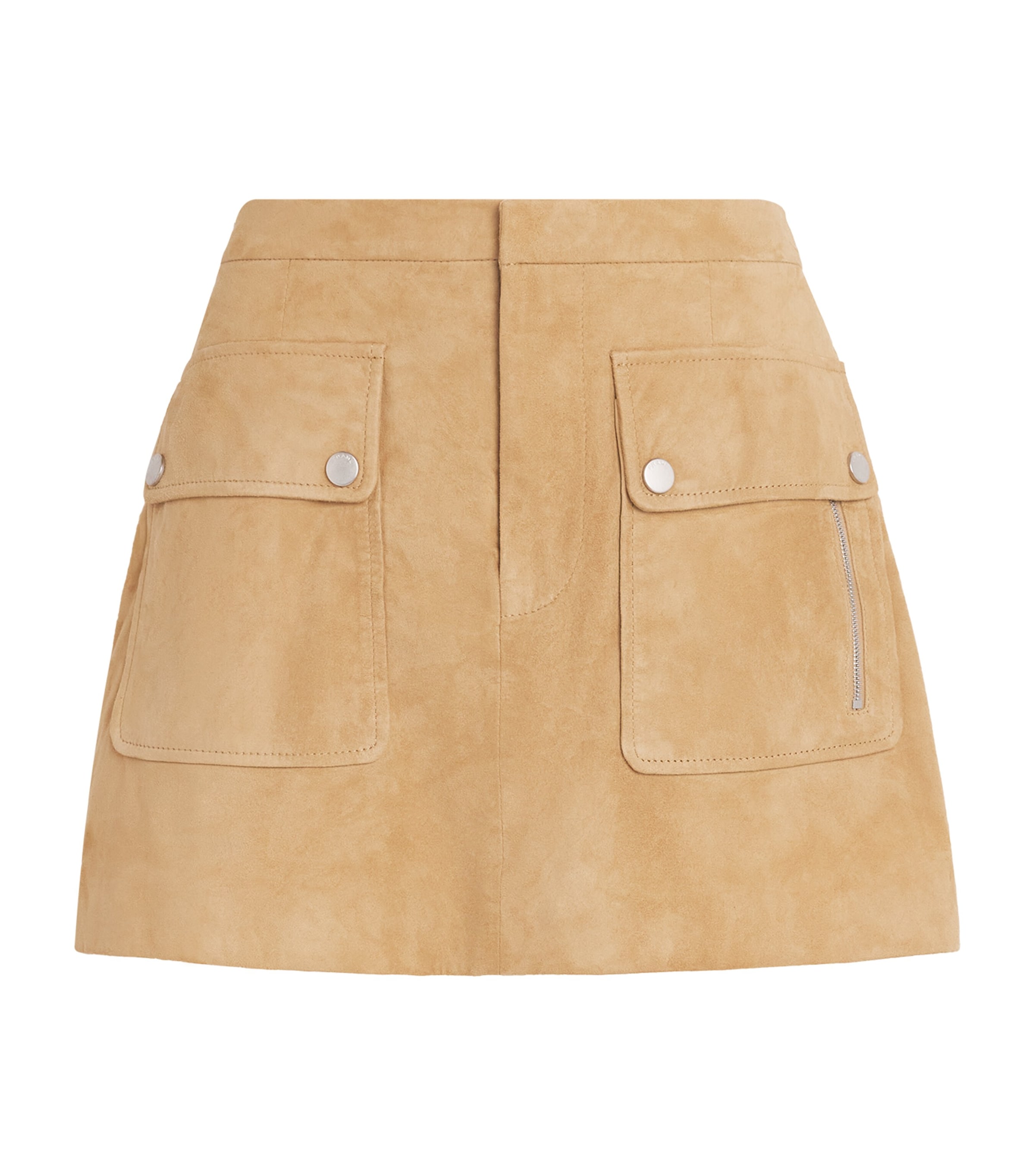 FRAME Womens Suede The Safari Mini Skirt Fawn