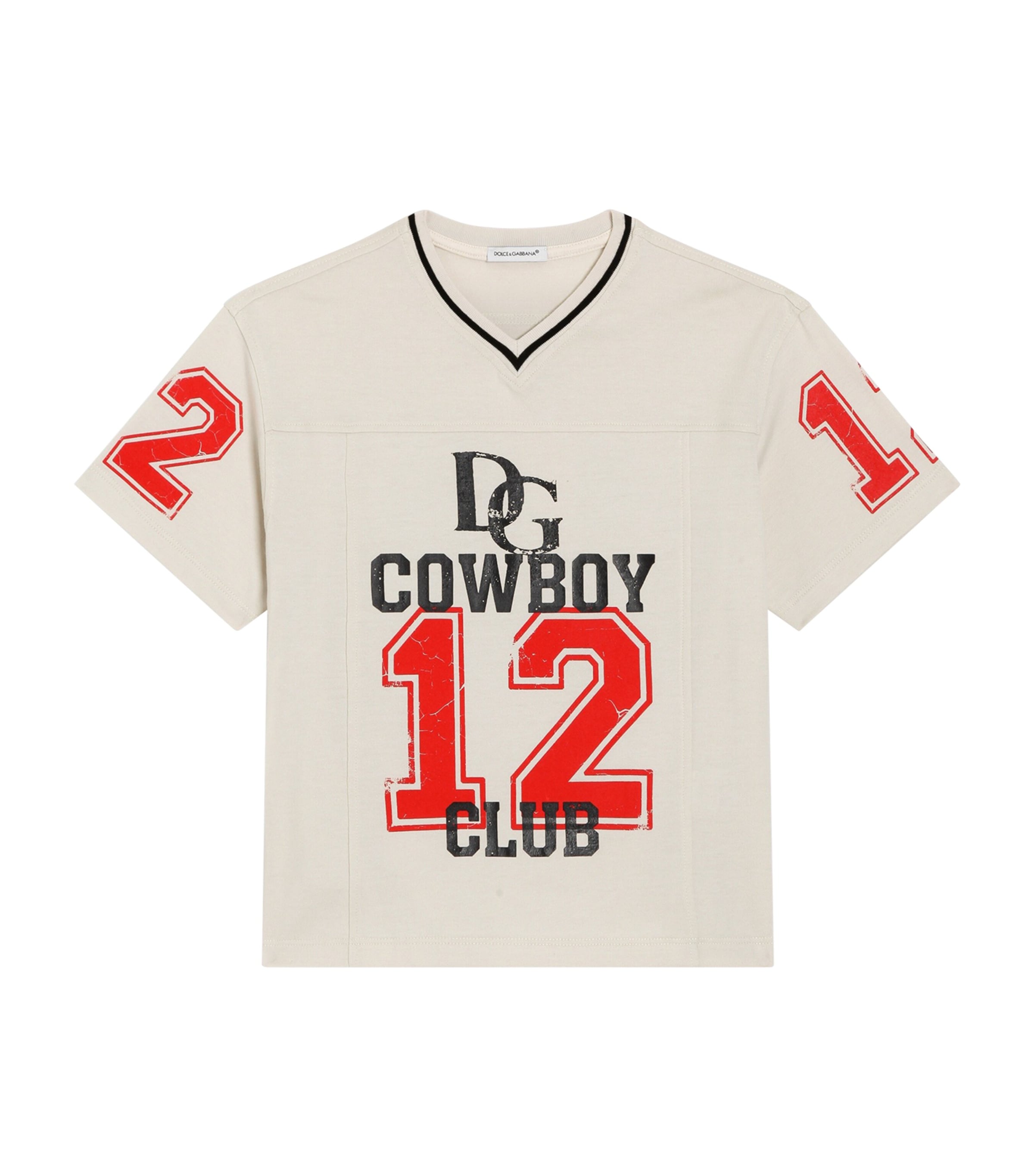 Dolce&Gabbana Kids Cotton Logo Jersey (8-12+ Years) Ecru'