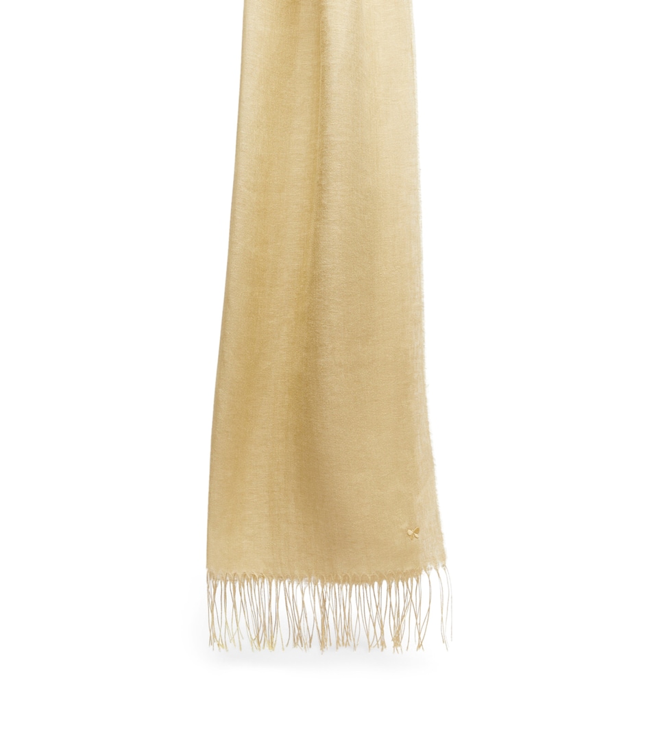 Linen Fringe-Trim Scarf