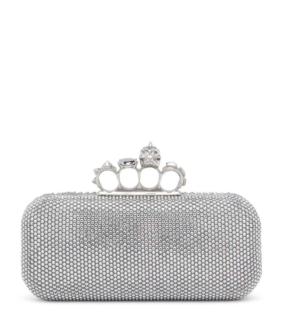 McQueen Skull Four-Ring Clutch Bag
