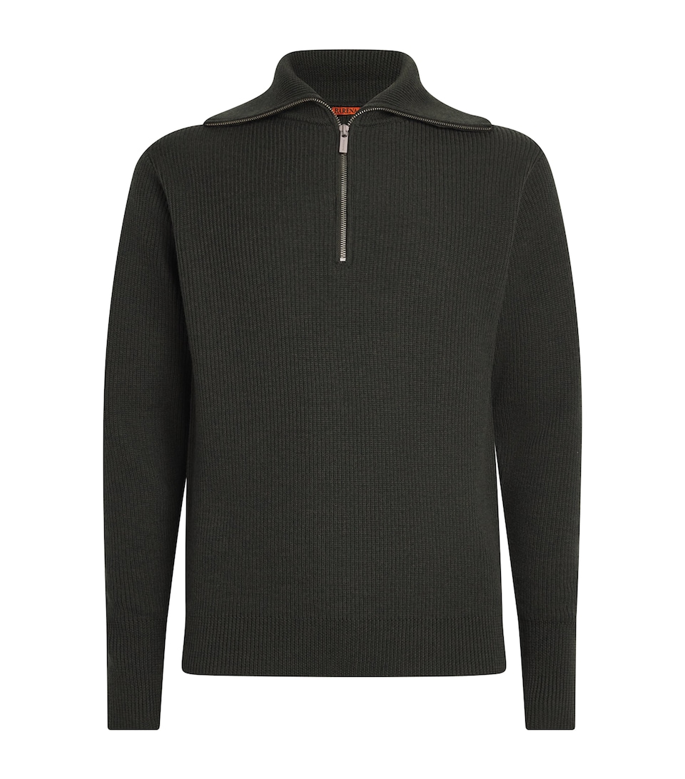 Virgin Wool Quarter-Zip Sweater