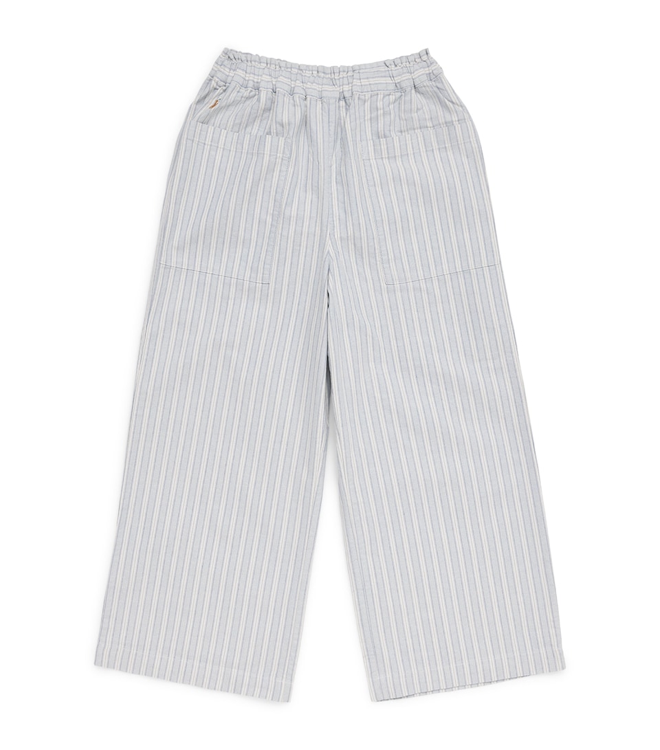 Ralph Lauren Kids Stripe Wide-Leg Trousers (4-14 Years) Lt Blu Crm Mlti