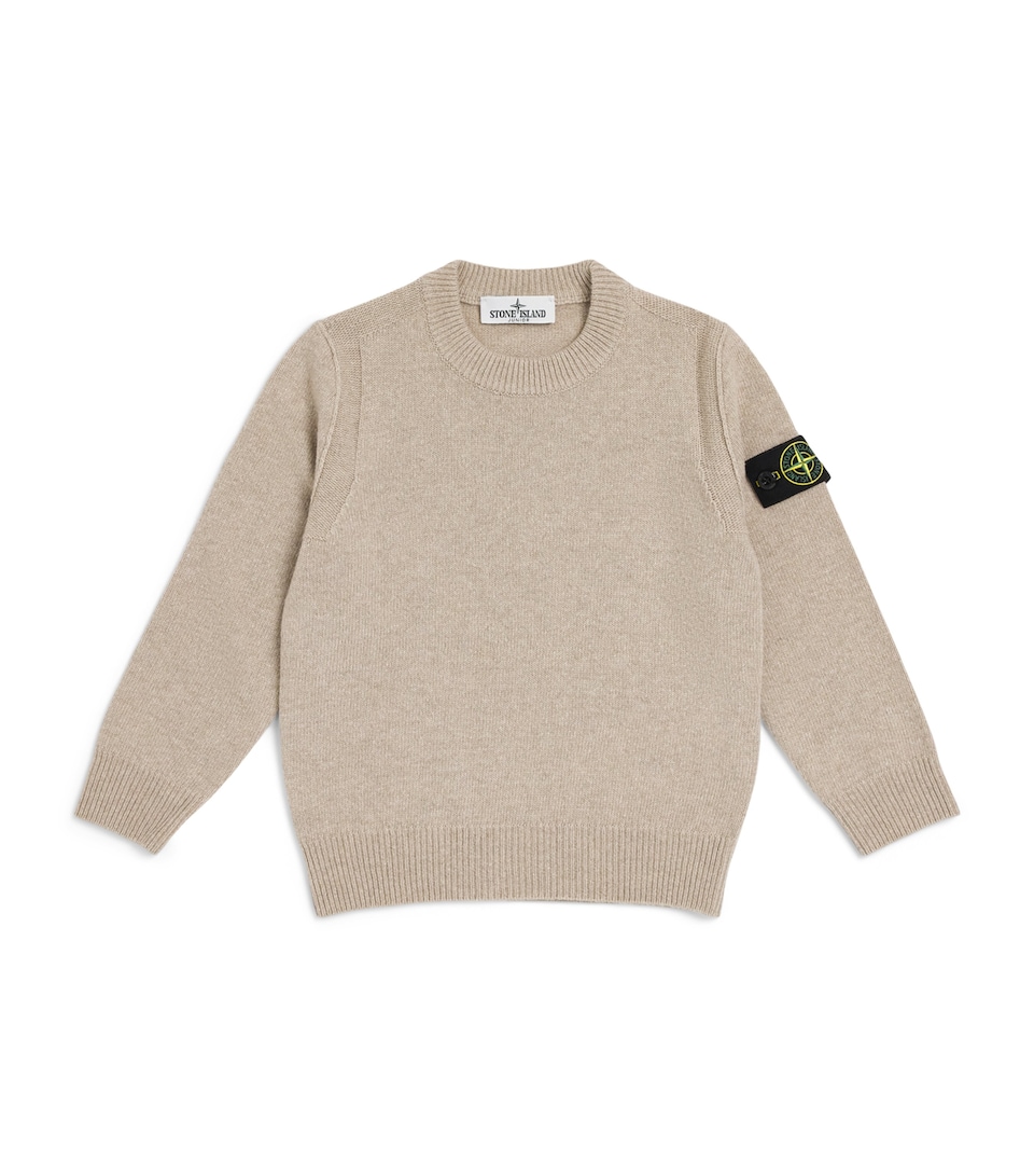 Stone Island Junior Wool-Blend Compass Patch Sweater (2-14 Years) Desert Sand