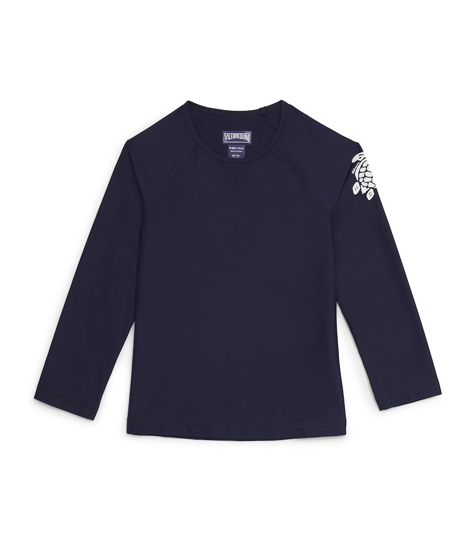 Vilebrequin Kids UPF 50+ Printed Rash Guard Top (2-12 Years) Bleu Marine