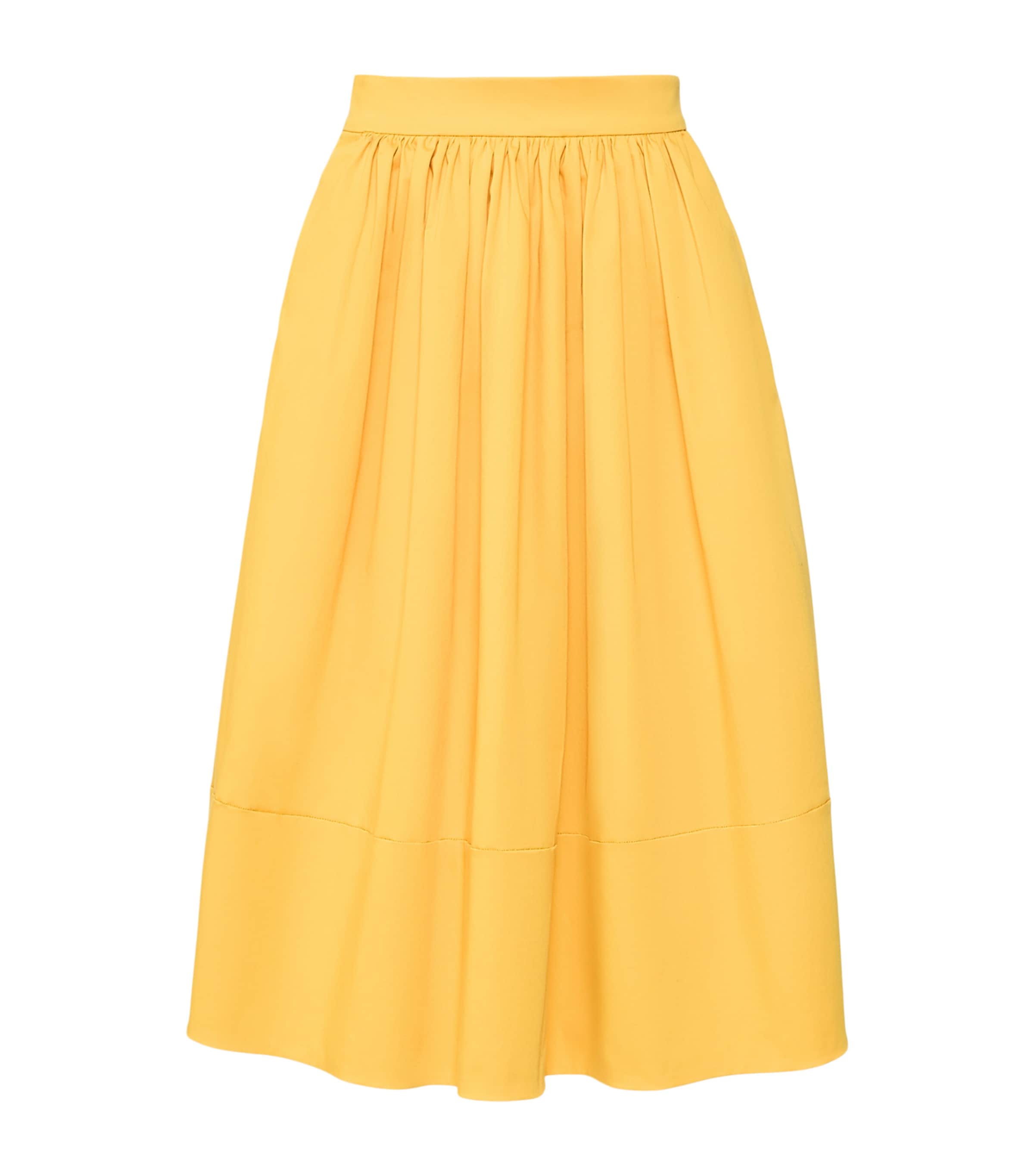 Weekend Max Mara Womens Stretch-Cotton Midi Skirt Yellow