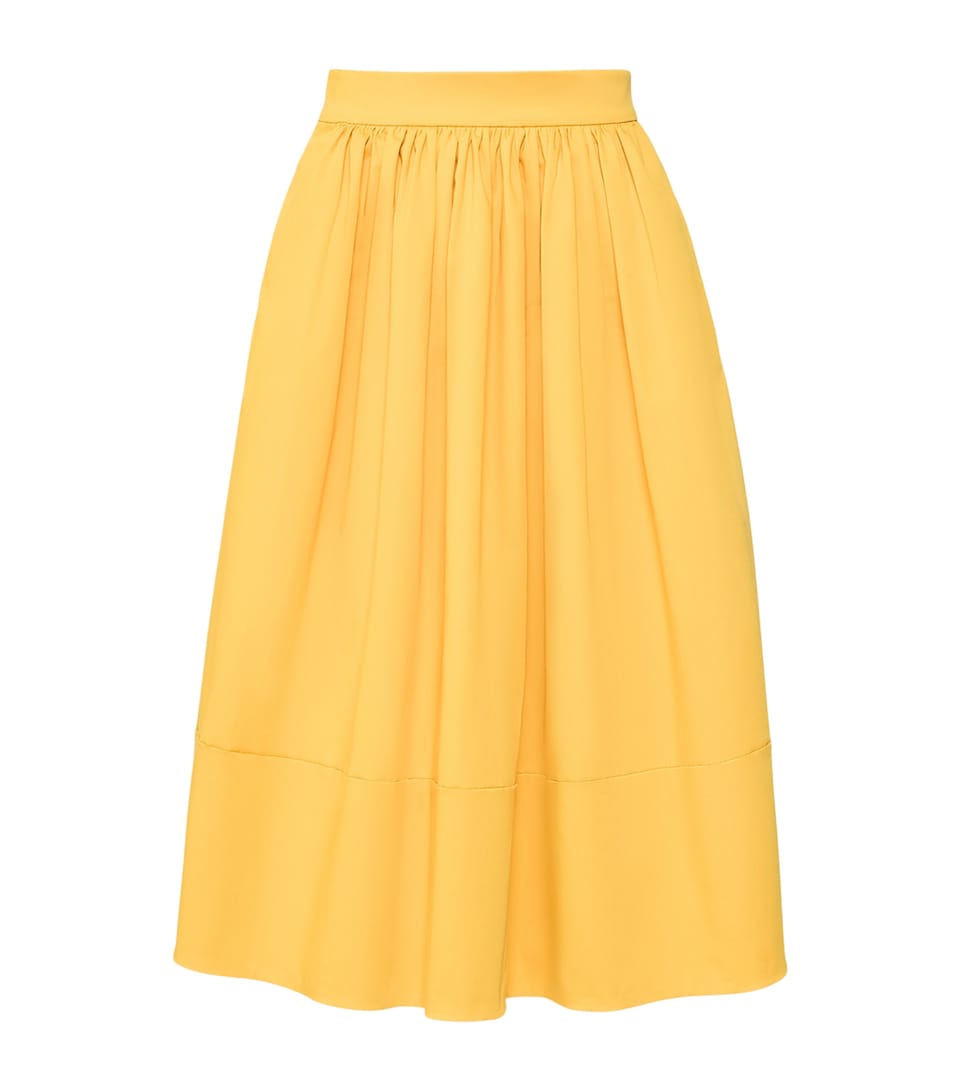 Weekend Max Mara Womens Stretch-Cotton Midi Skirt Yellow