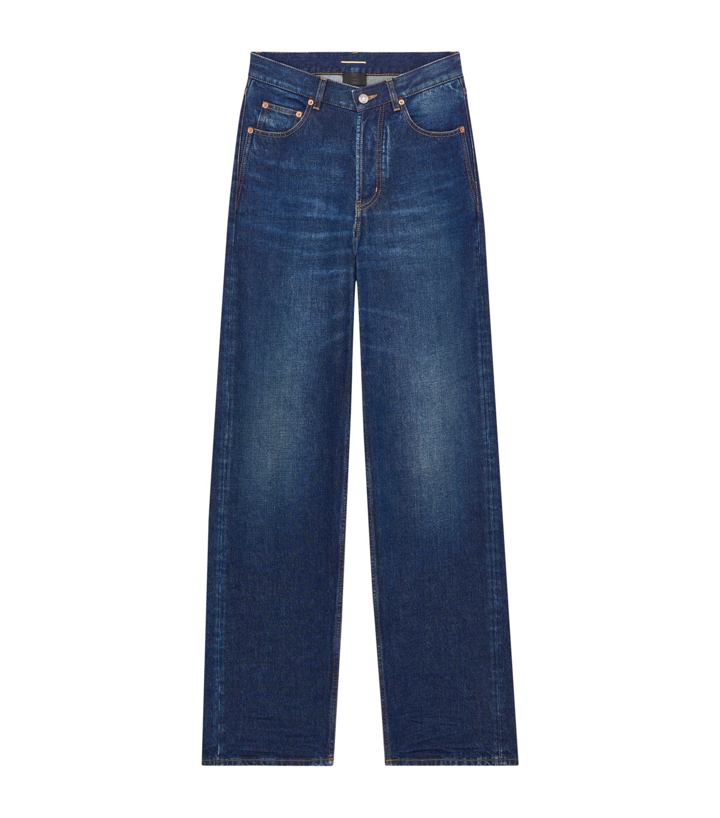 Saint Laurent Womens V-Waist Baggy Jeans
