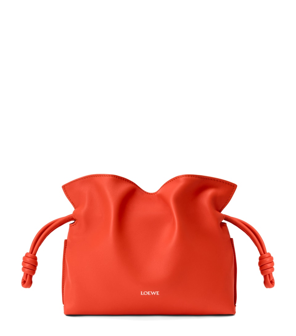 LOEWE Mini Leather Flamenco Clutch Bag Sunrise Orange
