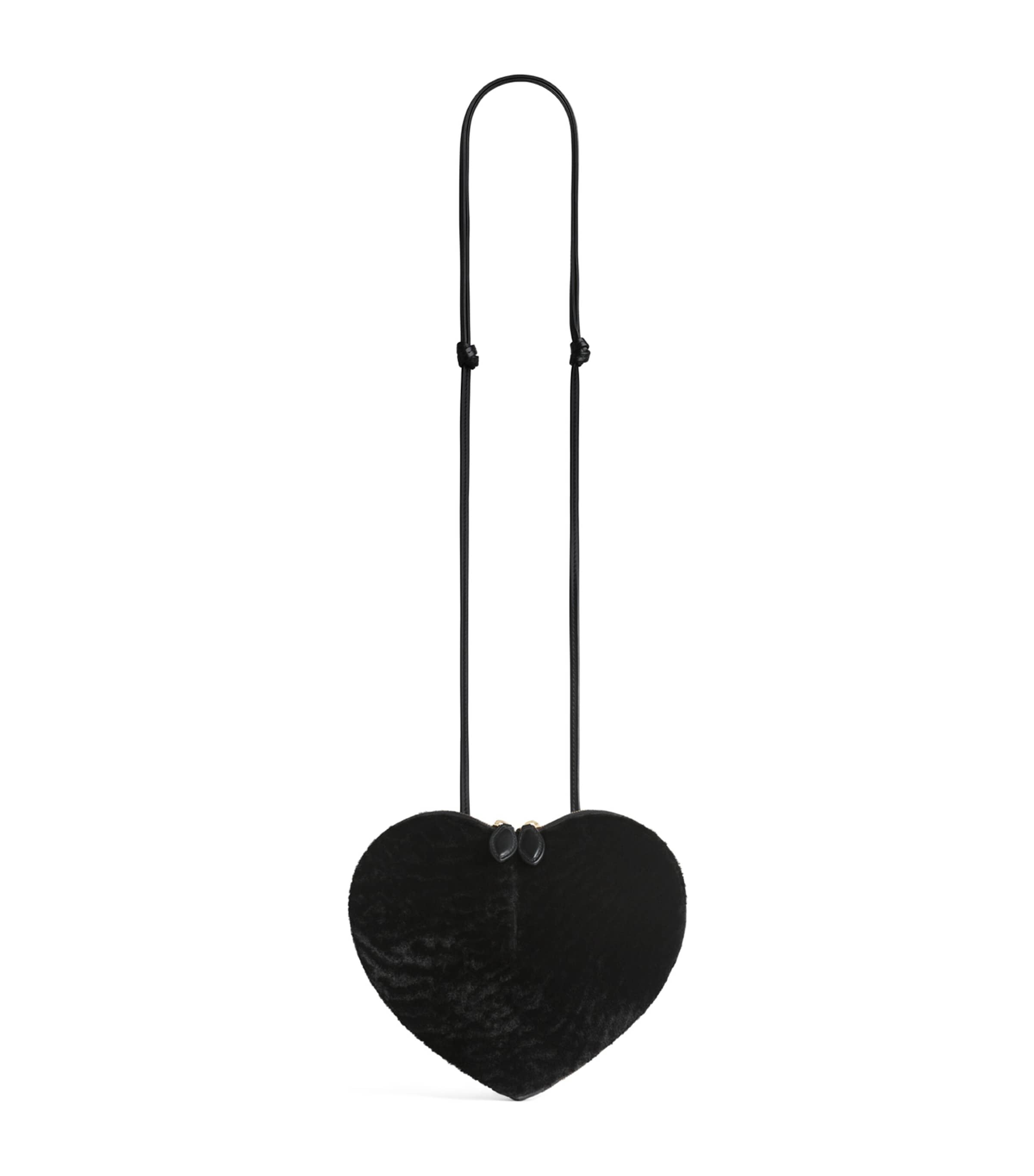 Alaïa Shearling Le Coeur Shoulder Bag Argent