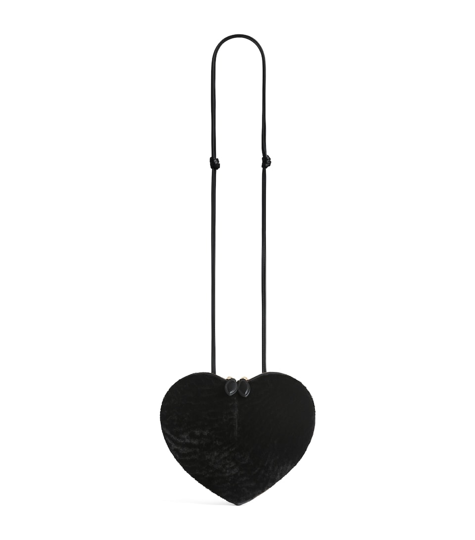 Alaïa Shearling Le Coeur Shoulder Bag Argent