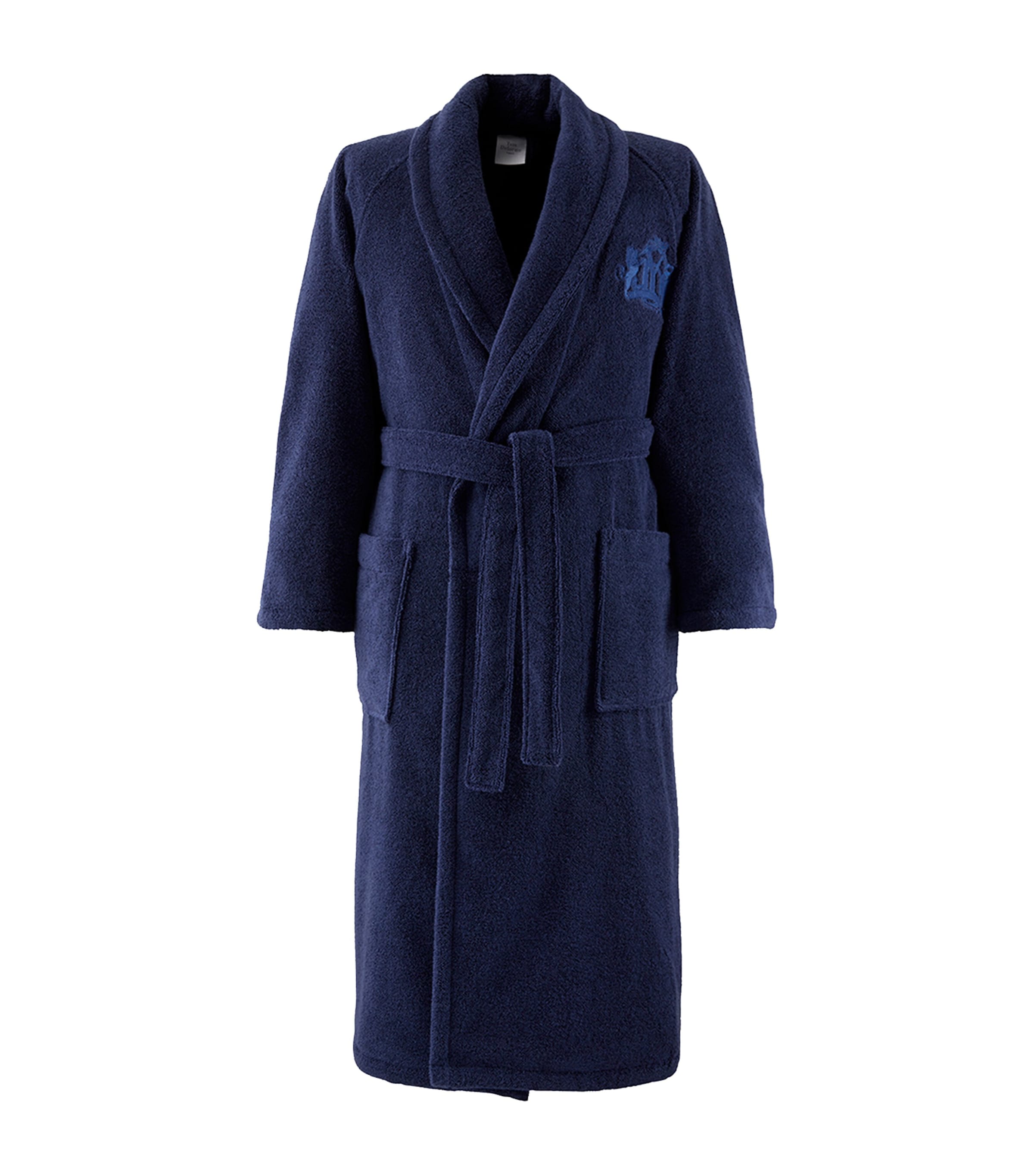 Yves Delorme Embroidered Apollon Bath Robe Marine