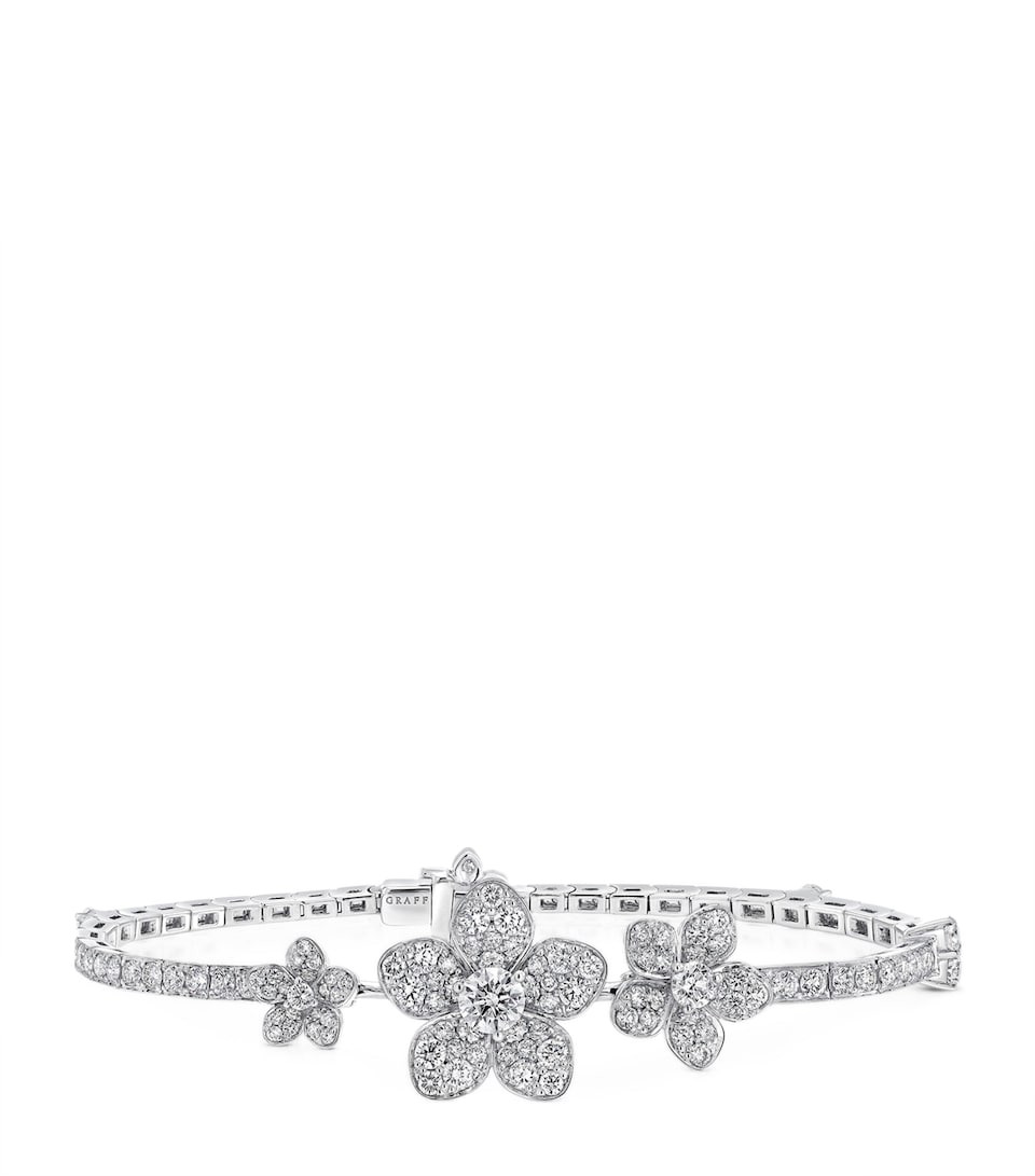 White Gold and Diamond Wild Flower Bracelet