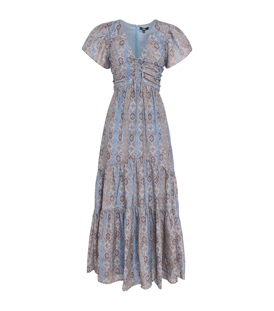 Cotton-Silk Paisley Kinga Maxi Dress