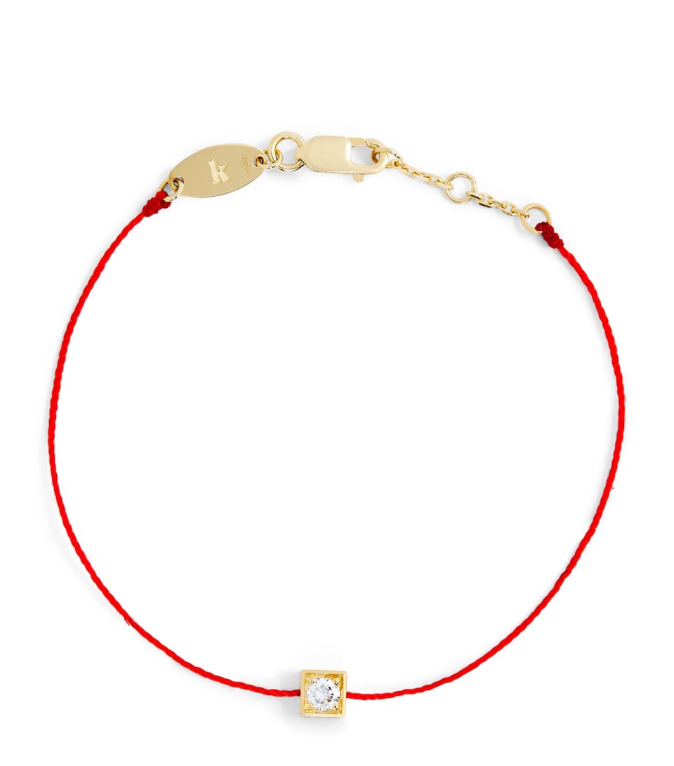 Yellow Gold and Diamond Cube Bracelet (17.5cm)