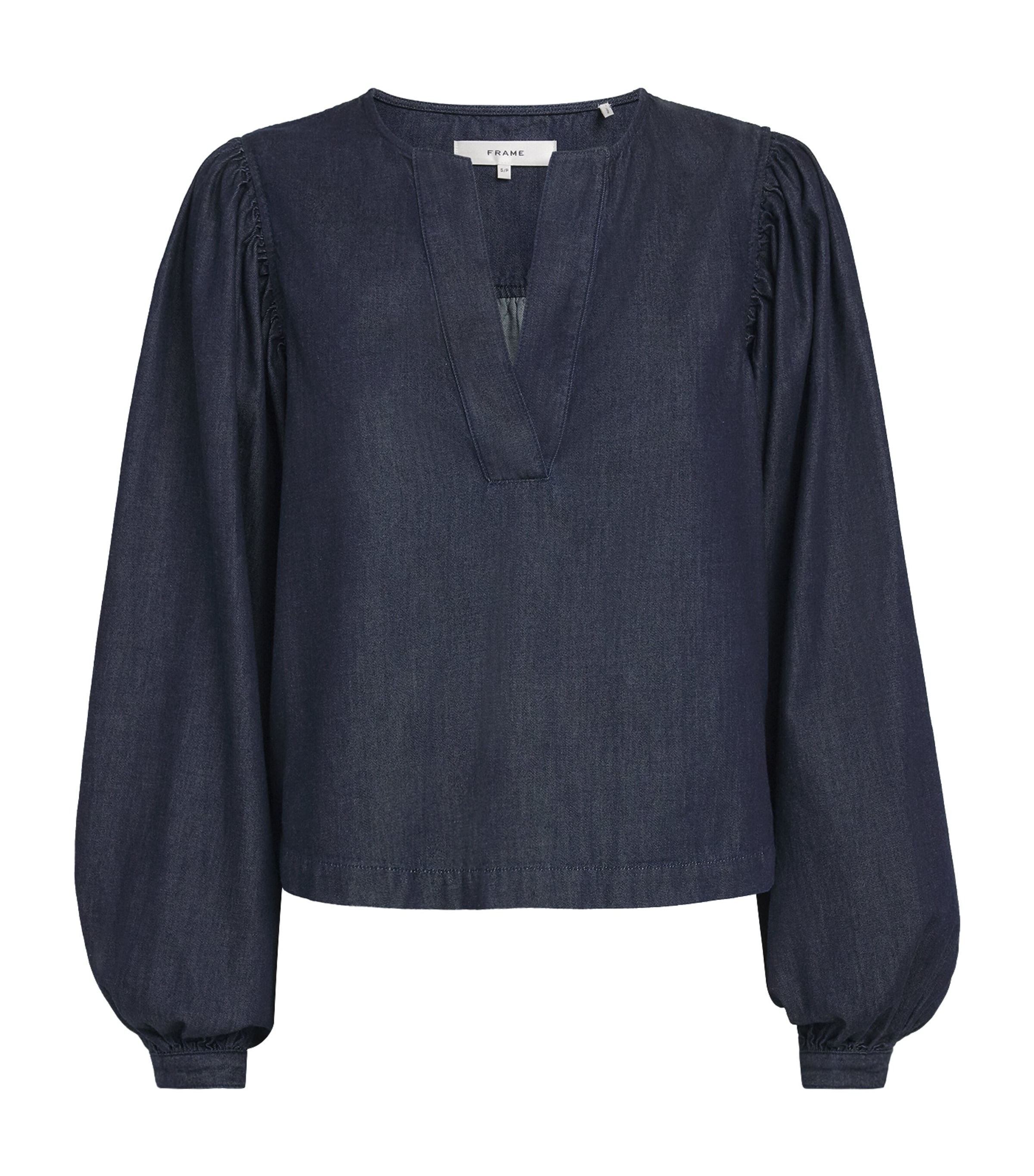 FRAME Womens Denim The Off Duty Popover Blouse Rinse