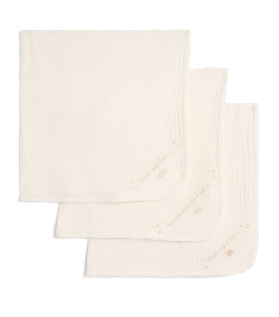 Marie-Chantal Baker Home Sweet Home Muslins (Set of 3) Milky White