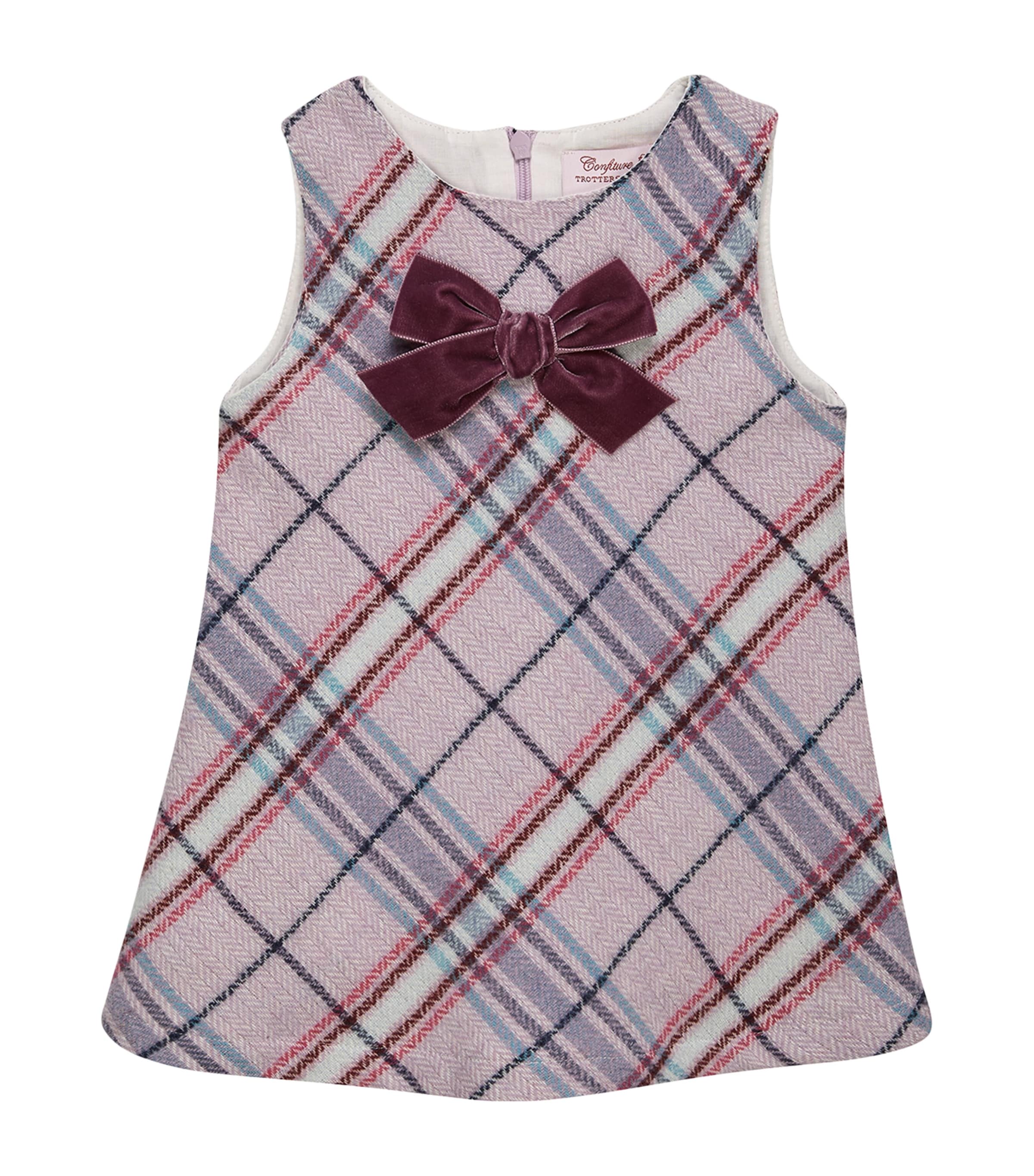 Trotters Cotton Check Pinafore Dress (6-24 Months) Lilac