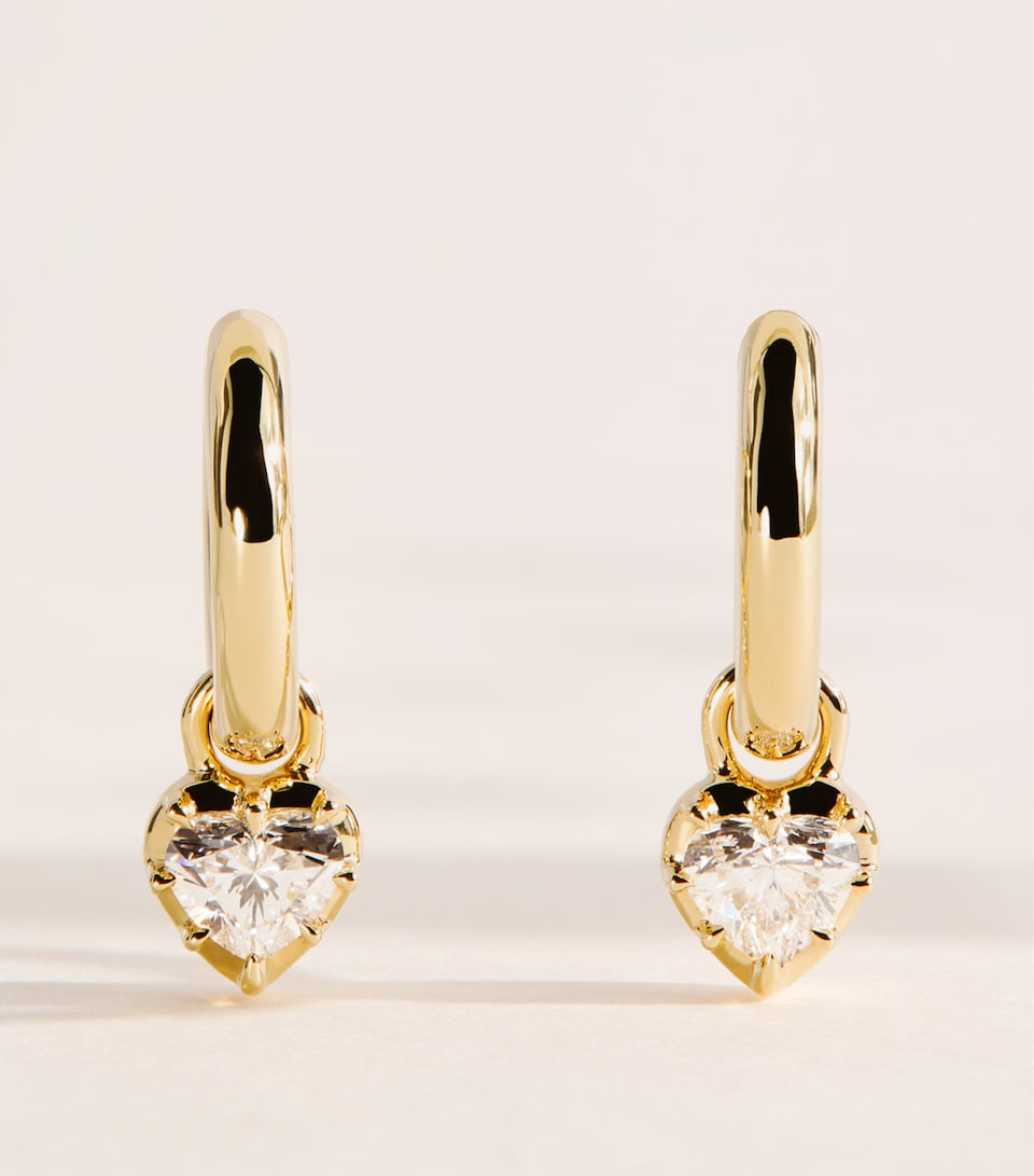 Harrods Yellow Gold and Diamond Hoop Earrings (0.50ctw) Yellow Gold