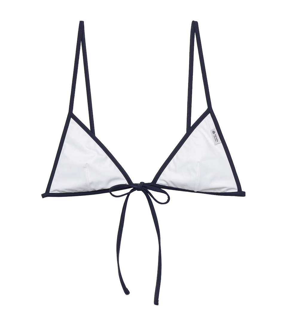Prada Womens Jersey Triangle Bikini Top White