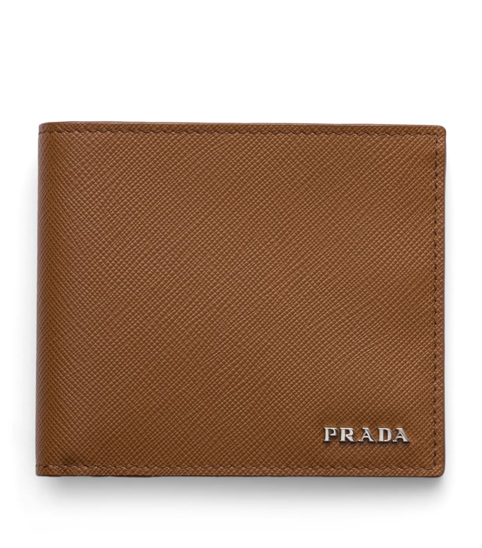 Prada Saffiano Leather Wallet Brown