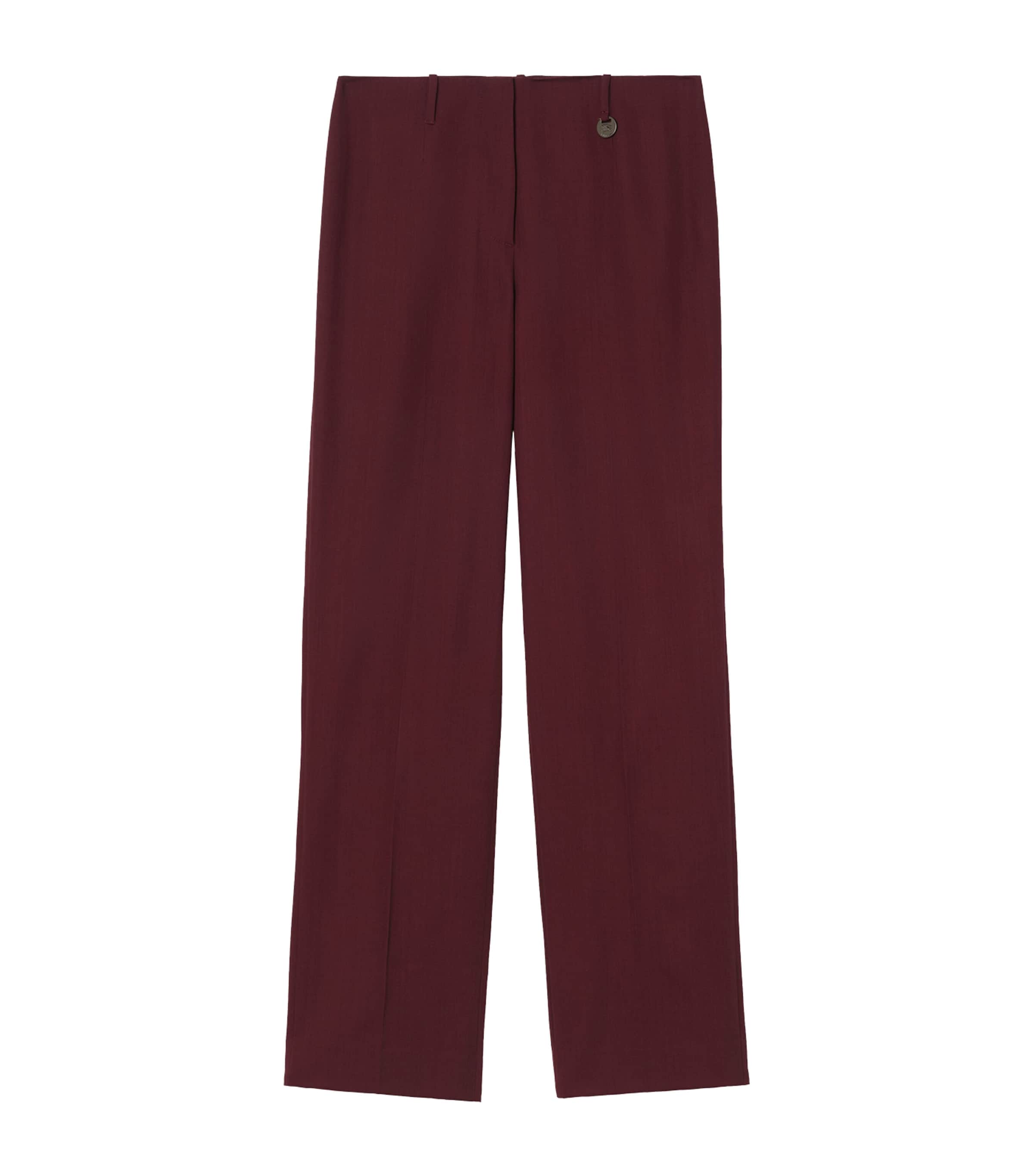 Burberry Womens Wool Tailored Trousers Vineyard Red