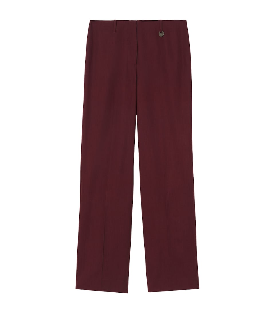 Burberry Womens Wool Tailored Trousers Vineyard Red