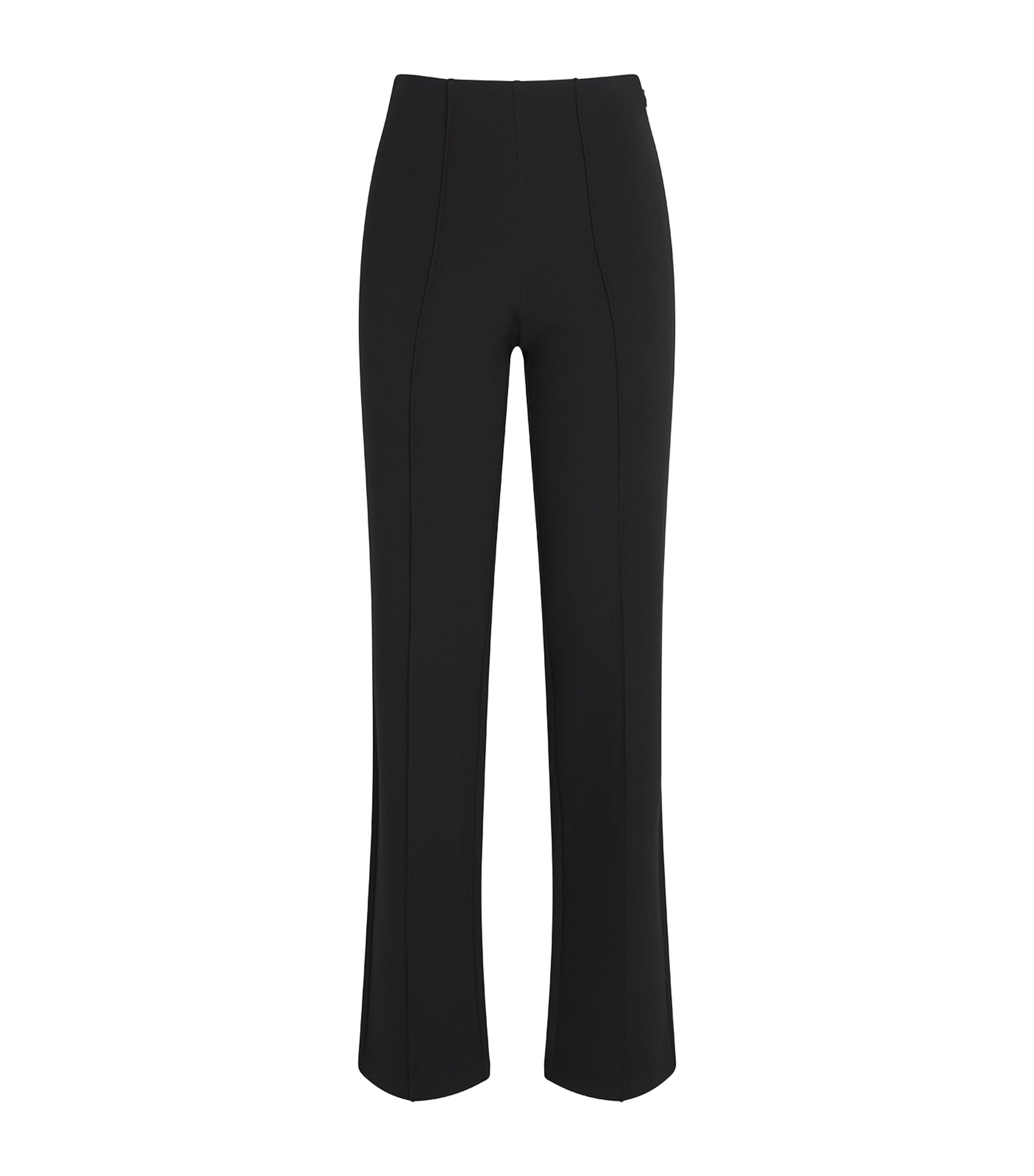 High-Waist Pintuck Straight Leg Trousers