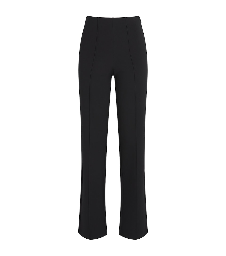 High-Waist Pintuck Straight Leg Trousers
