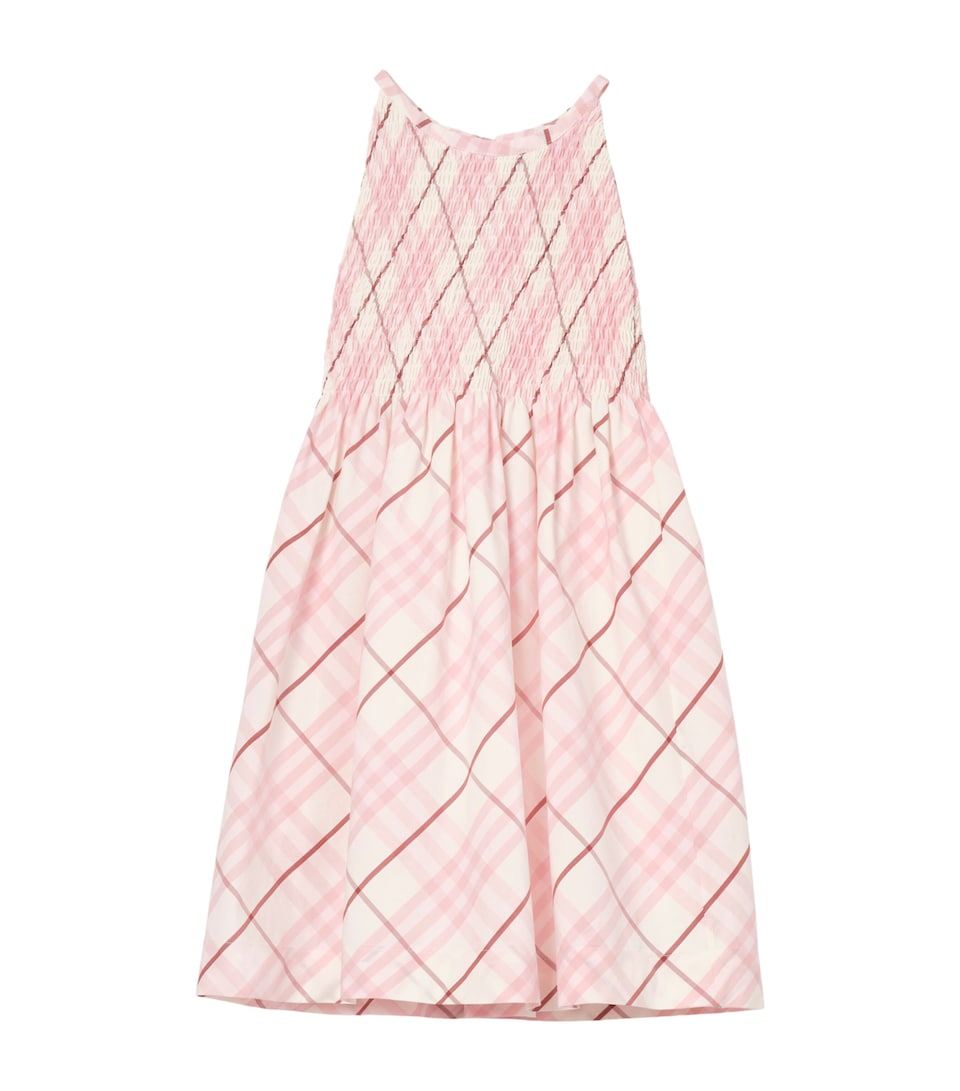 Burberry Kids Cotton Check Sleeveless Dress (4-12 Years) Flora Pink Ip Check